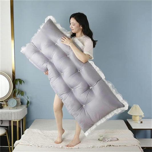 Large Reading Wedge Pillow, Daybed Bunk Bed Bolster Cushion Cotton Headboard Pillow Twin Full Bed Rest Headboard Cushion Bed Rest Pillows(Purple,180 * 50 * 15cm)