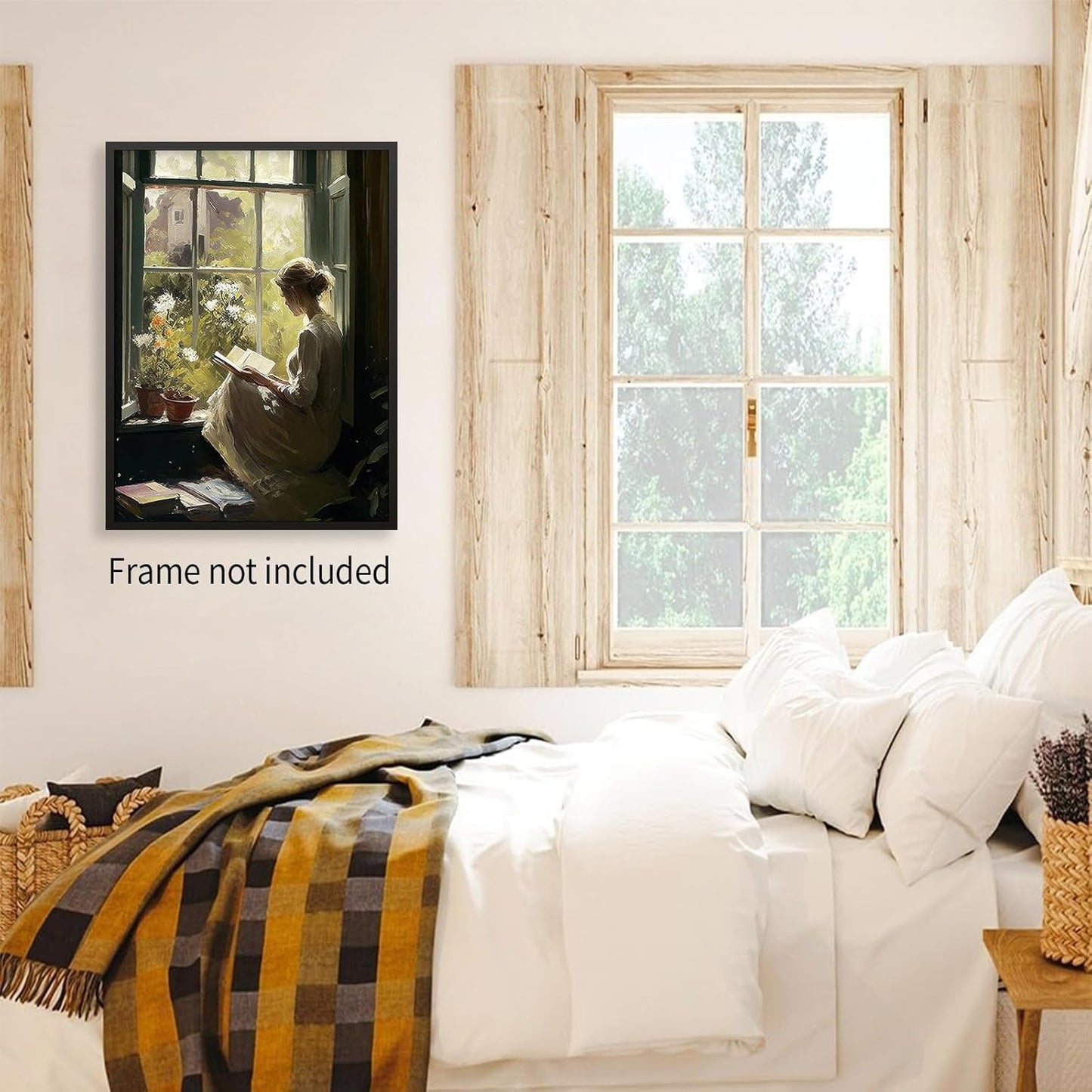 Aimery Vintage Oil Female Portrait Posters Women Window Reading A Books Wall Art Famous Antique Girl Painting Aesthetic Prints for Bedroom Gallery Wall Decor 12x16 inch Unframed