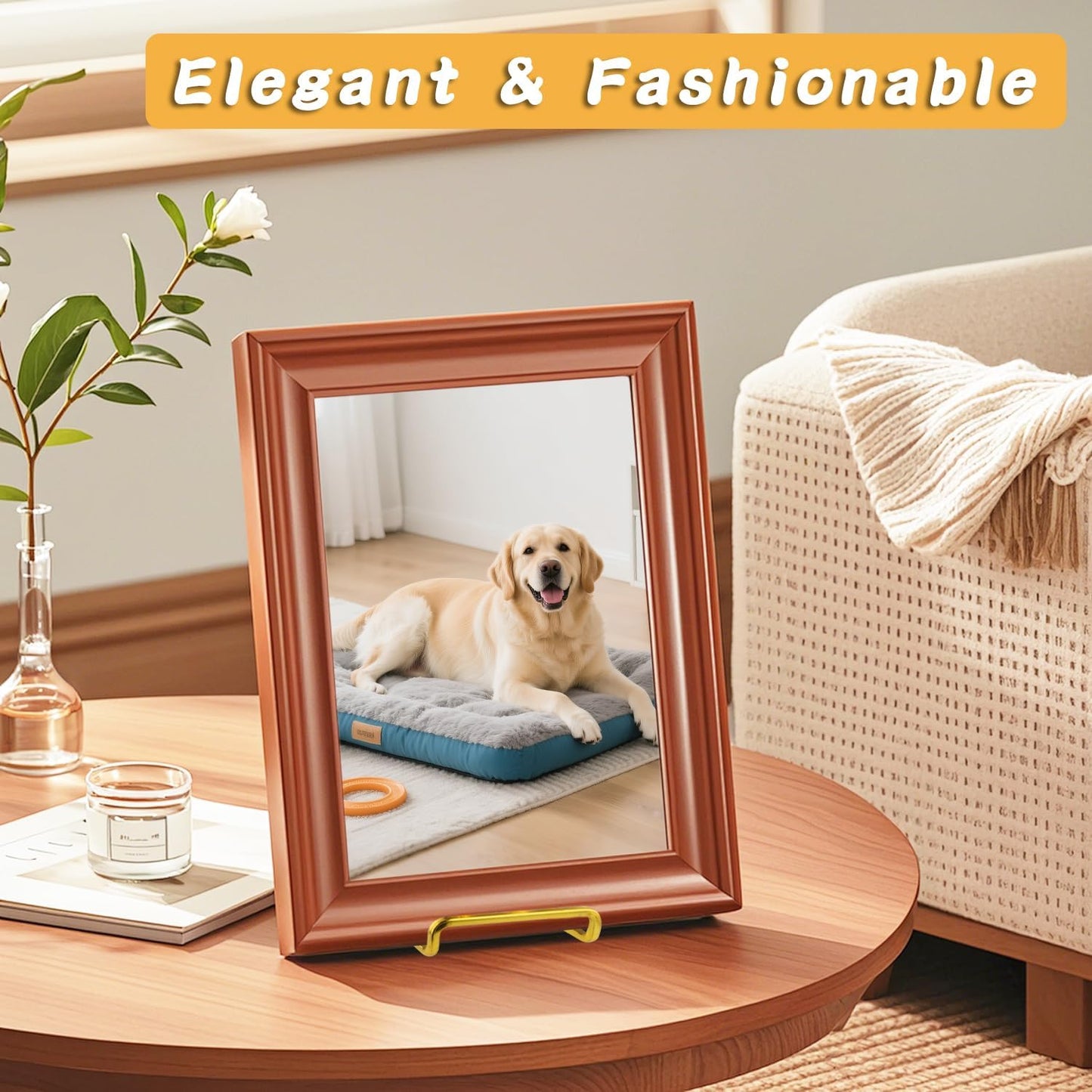 4 Pcs 6 inch Picture Stands Metal Plate Holder Frame Display Stand Photo for Picture Decorative Plate Book Art Decor - Gold