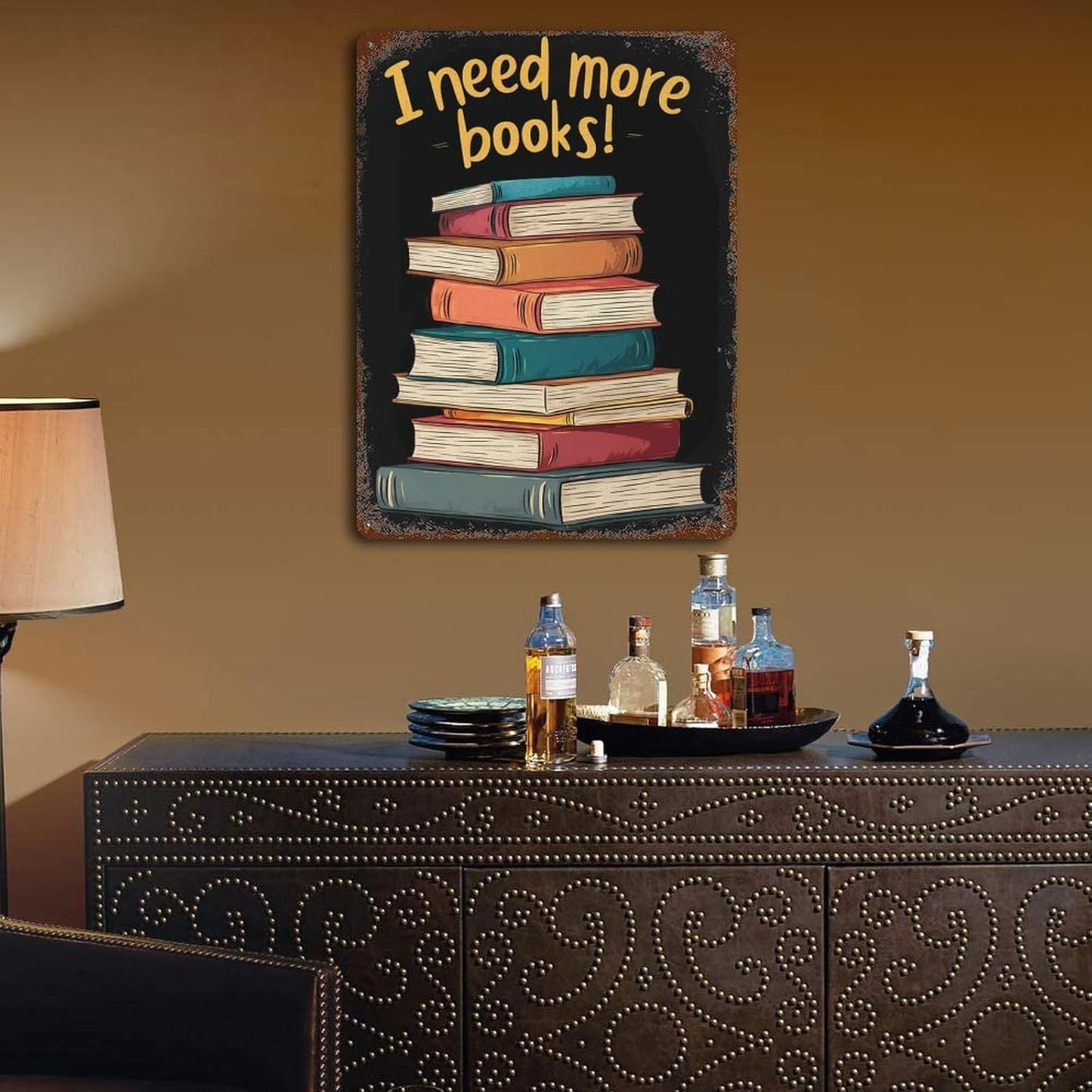 Reading Lover I Need More Books Personalized Tin Signs Metal Poster Wall Art Retro Bar Pub Garage Home Decor