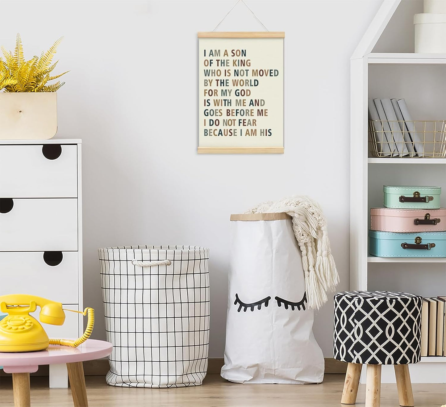 foedor Daily Affirmations Poster, Little Boys Christian for Toddler Room Decor,Positive Wall Decor Posters for Boys Room Classroom Playroom Nursery,12x16 Inch