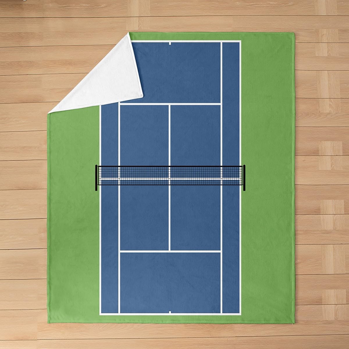 Tennis Sports Flannel Blanket for Kids Adults,Boys Men Outdoor Ball Game Breathable Flannel Plush Blanket 40"x50",Modern Tennis Court Simple Lines Fuzzy Blanket for Bed Sofa Couch All Season
