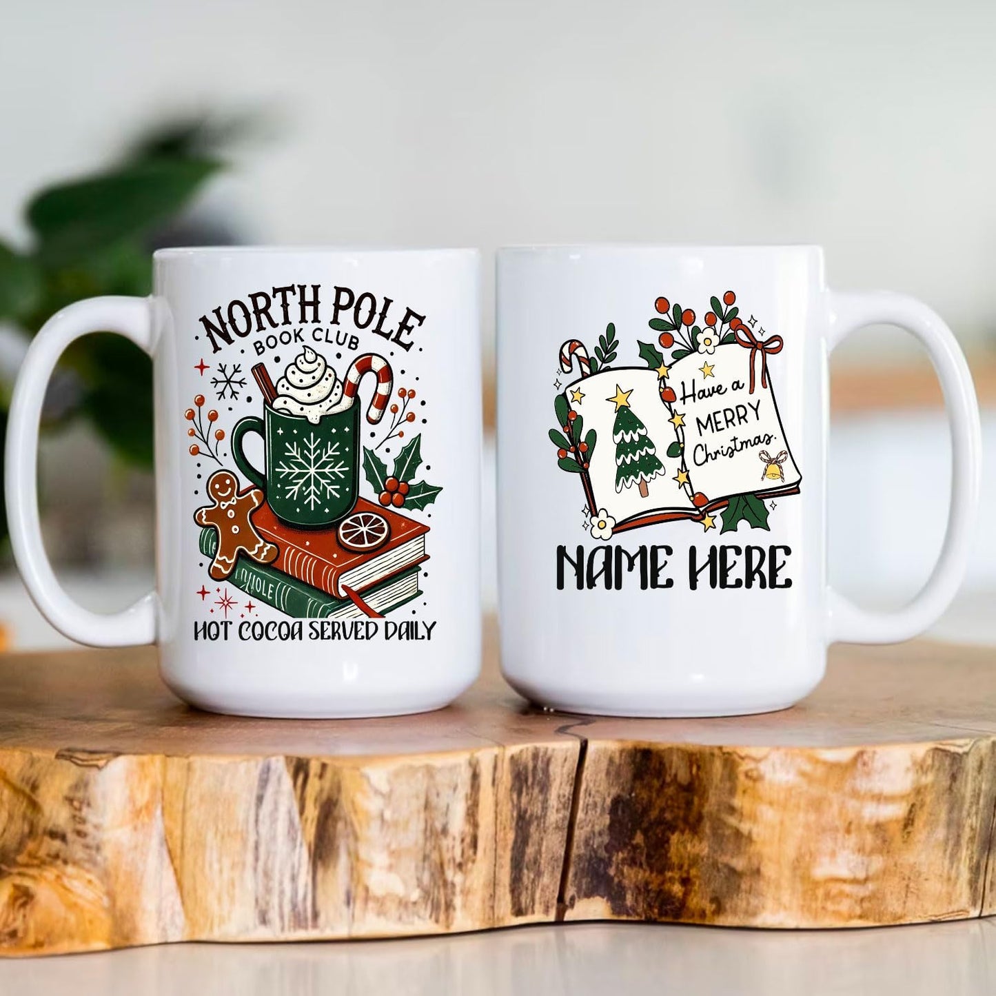 Bookclub Lover Ceramic Mug 11oz Cozy Personalized Reading Gift for Merry Christmas Bookish