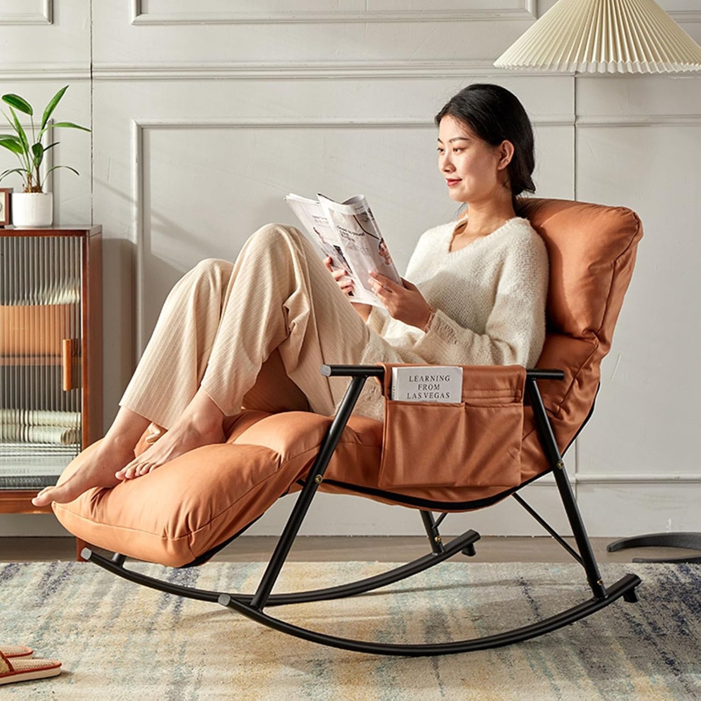 Comfy Chair For Bedroom with Multi-level adjustment,comfy Living Room Chairs ,outdoor Patio Furniture with Intimate armrest storage bag,patio Chairs,rocking Chair ,chairs Living Room, Bedroom ( Color