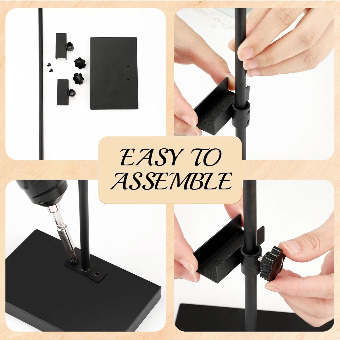 Adjustable Tabletop Easel Stand Picture Easels for Display Up to 16.5" H, Black Metal Picture Stand for Art Signs Photos, Framed Artwork Display Easel Stands for Home Events(1 Pcs)