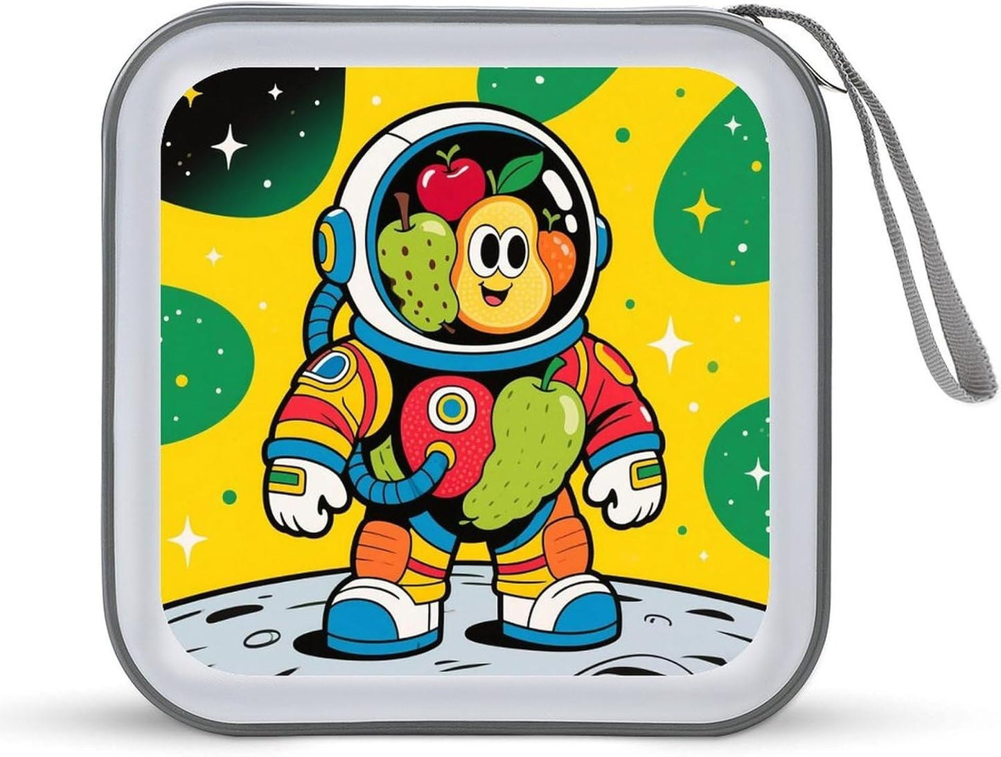 Astronaut CD Case Portable Zipper CD Case 40 Capacity Hard Plastic DVD Cases Holder Large Storage Disc Wallet Bag for Car Home Travel DVD Collection Bag