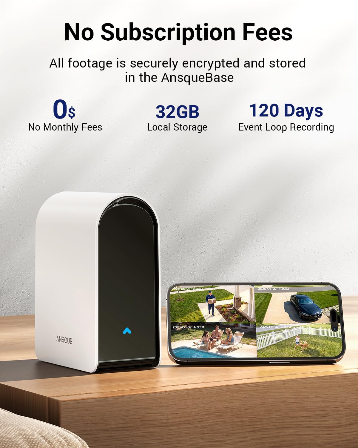 Security Cameras Wireless Outdoor Home System, 4 Camera Kit, No Subscription Fees, Solar Powered, Local Storage, 365-Day Battery Life, 360°PTZ Surveillance, Auto Tracking, 2K Color Night Vision