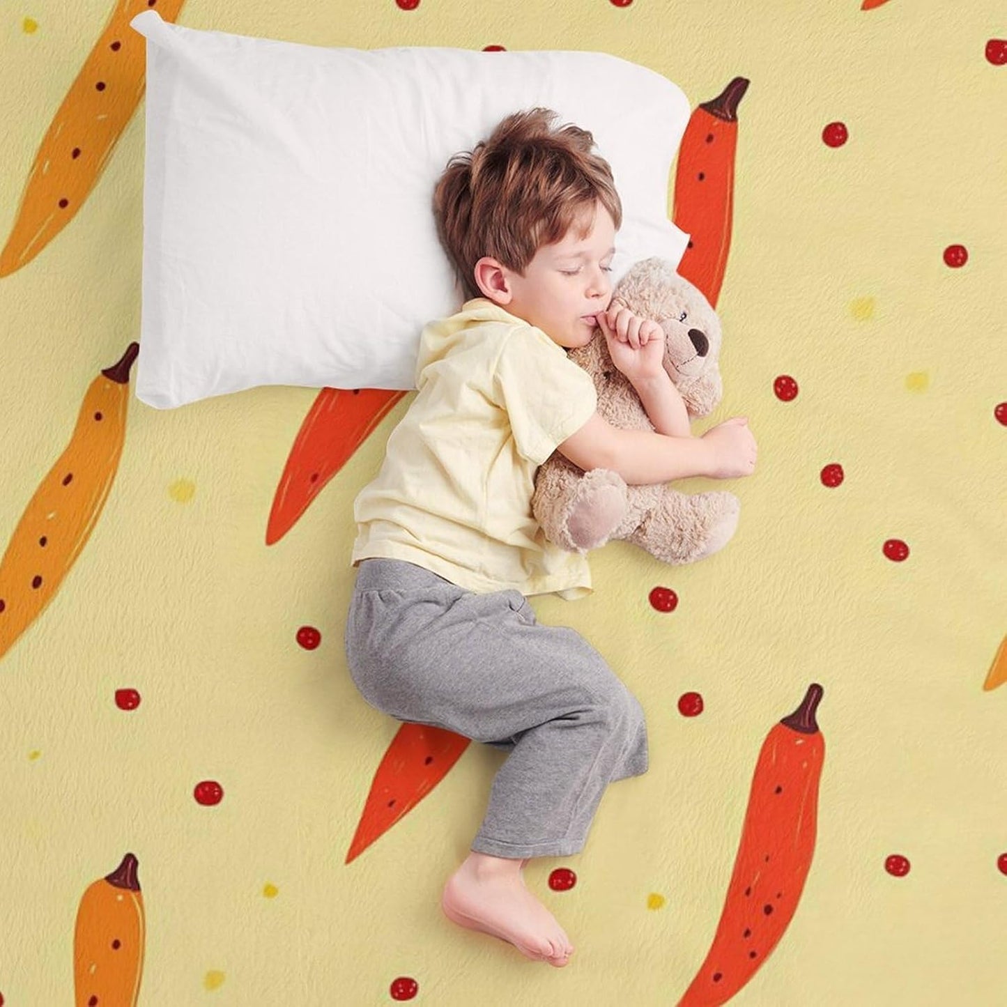 Chili Pepper Throw Blanket for Couch Bed Plush Cozy Fuzzy Flannel Blanket for All Season 30"x50"
