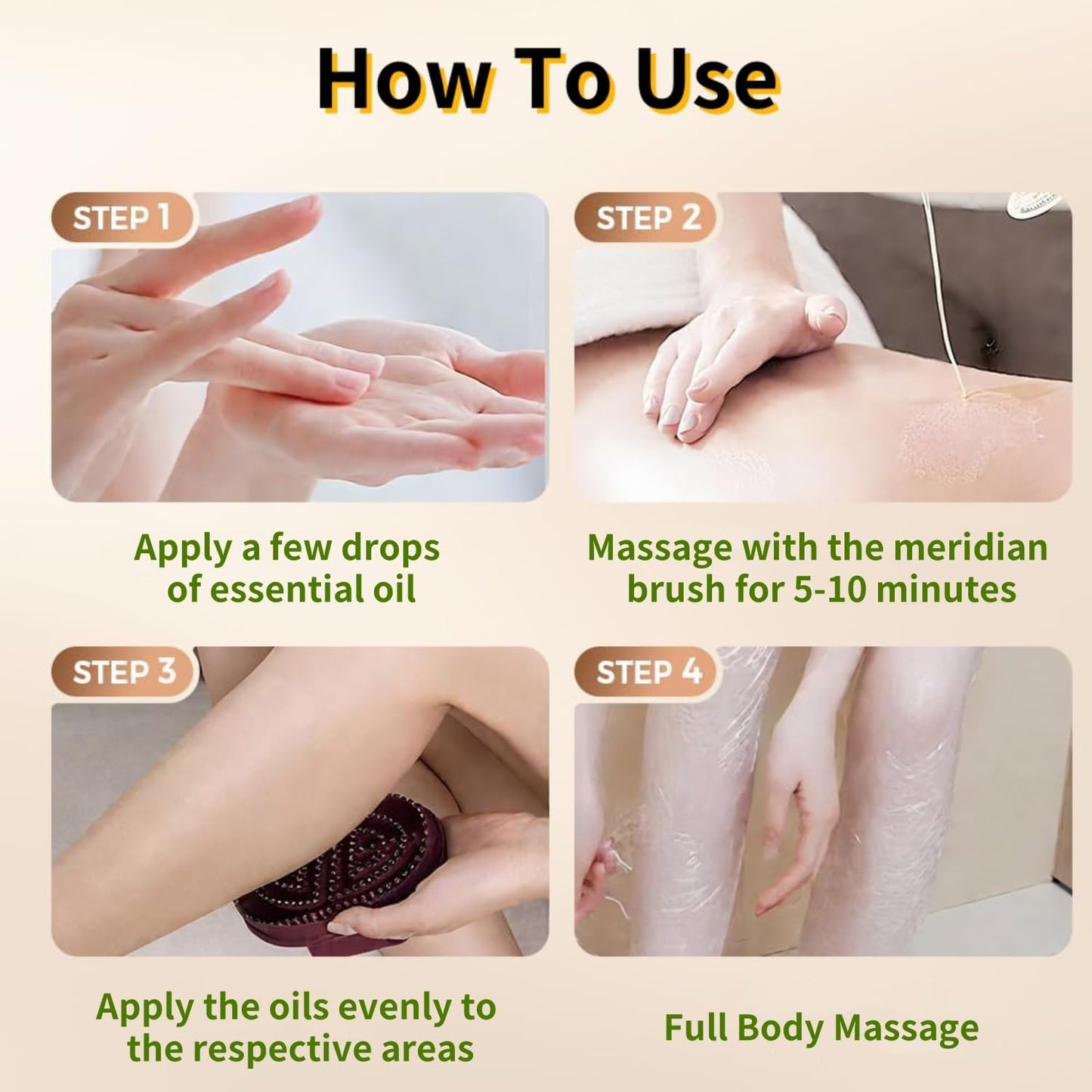 Meridian Pressure Brush Body Relaxation Massage Comb Essential Oil Brush Body Scrubber Bath Body Brushes SPA Massager Device, for Meridian Scalp Full Body Relaxation Massage (2 Pcs) (Brown)