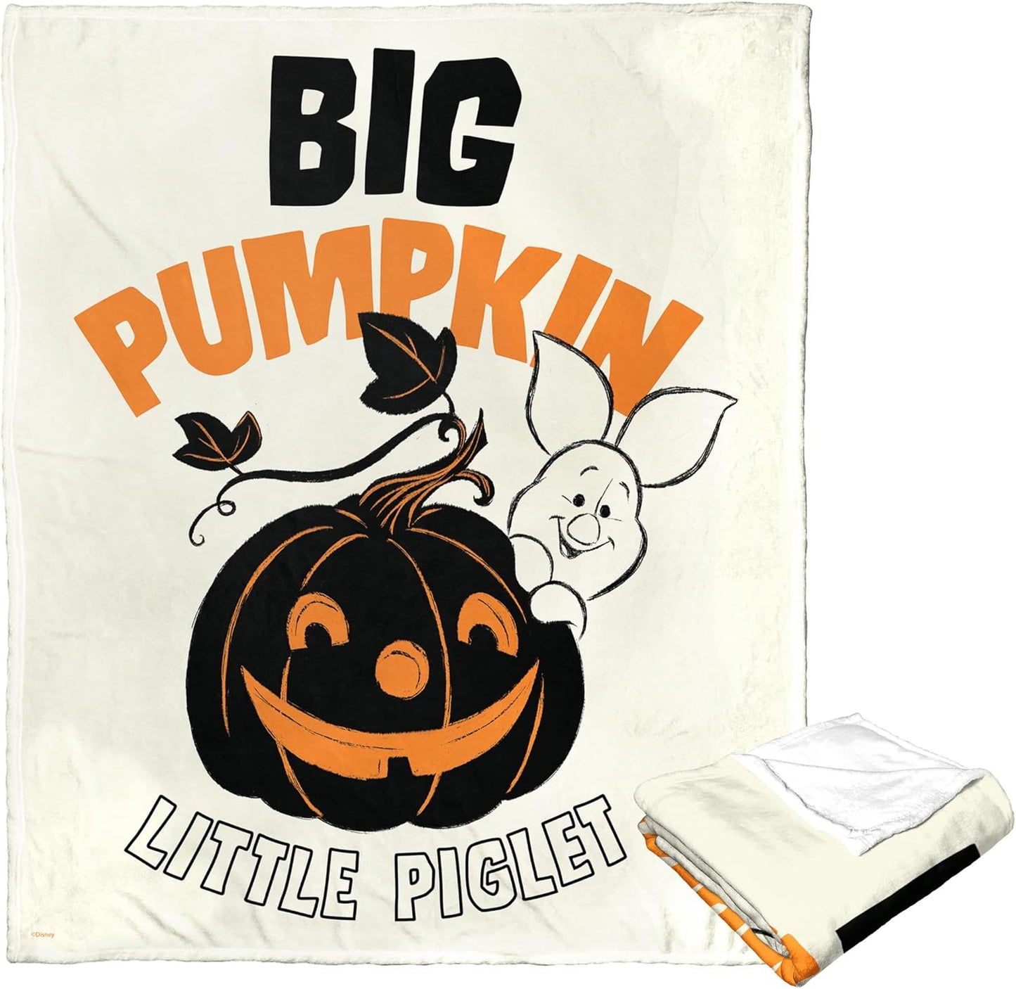 Northwest Winnie The Pooh Silk Touch Throw Blanket, 50" x 60", Big Pumpkin Little Piglet