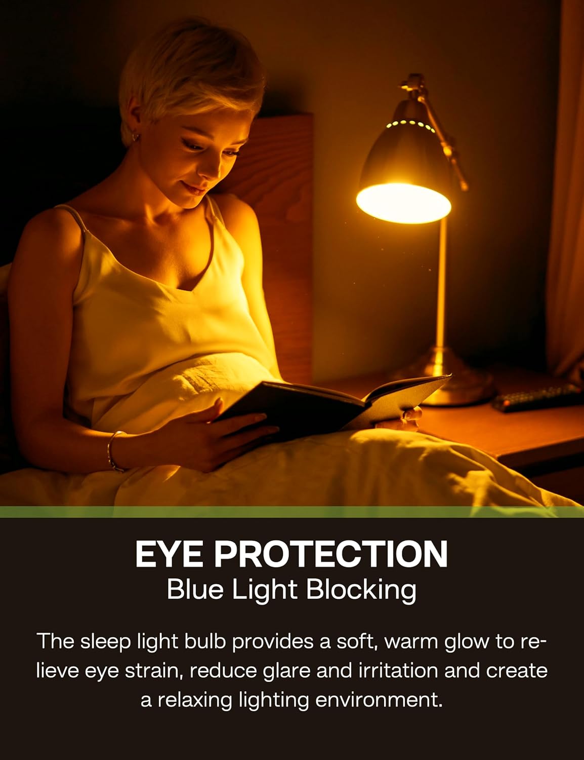 Amber Sleep Light Bulbs: 3W Amber Warm Light Bulb 1800K, Blue Light Blocking Dim Light Bulbs 40W Equivalent, E26 Bulbs for Mood Soothing, Bedroom and Baby Nursery, 2 Pack