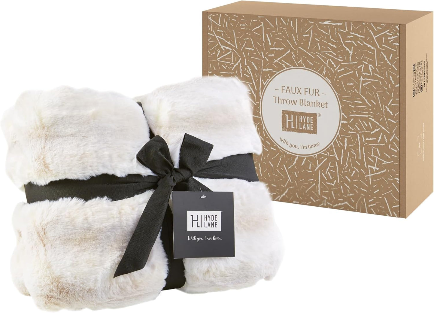 Hyde Lane Ultra Soft Plush Throw Blanket, Fuzzy Faux Rabbit Fur Throws, Luxury Cozy Fluffy Blankets for Sofa, Couch, Living Room Decor, Warm Gift for Women, Frost Fox, 50"x60"