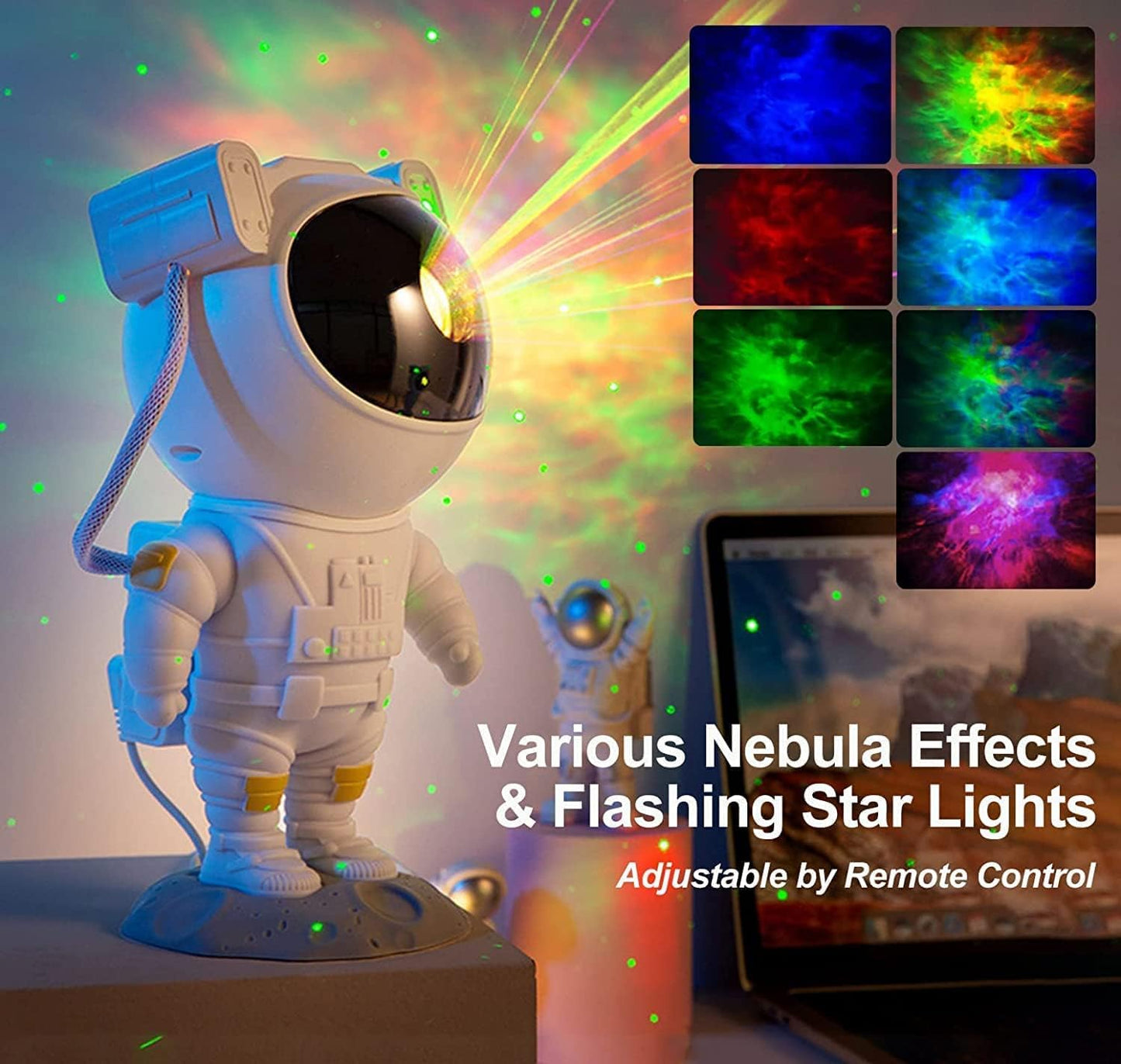 SFOUR Astronaut Galaxy Projector, Star Projector Night Light with Remote Control & Timer, 360° Rotatable Head, 8 Nebula Effects, Adjustable Brightness for Kids Bedroom, Home Party Decor, Birthday Gift
