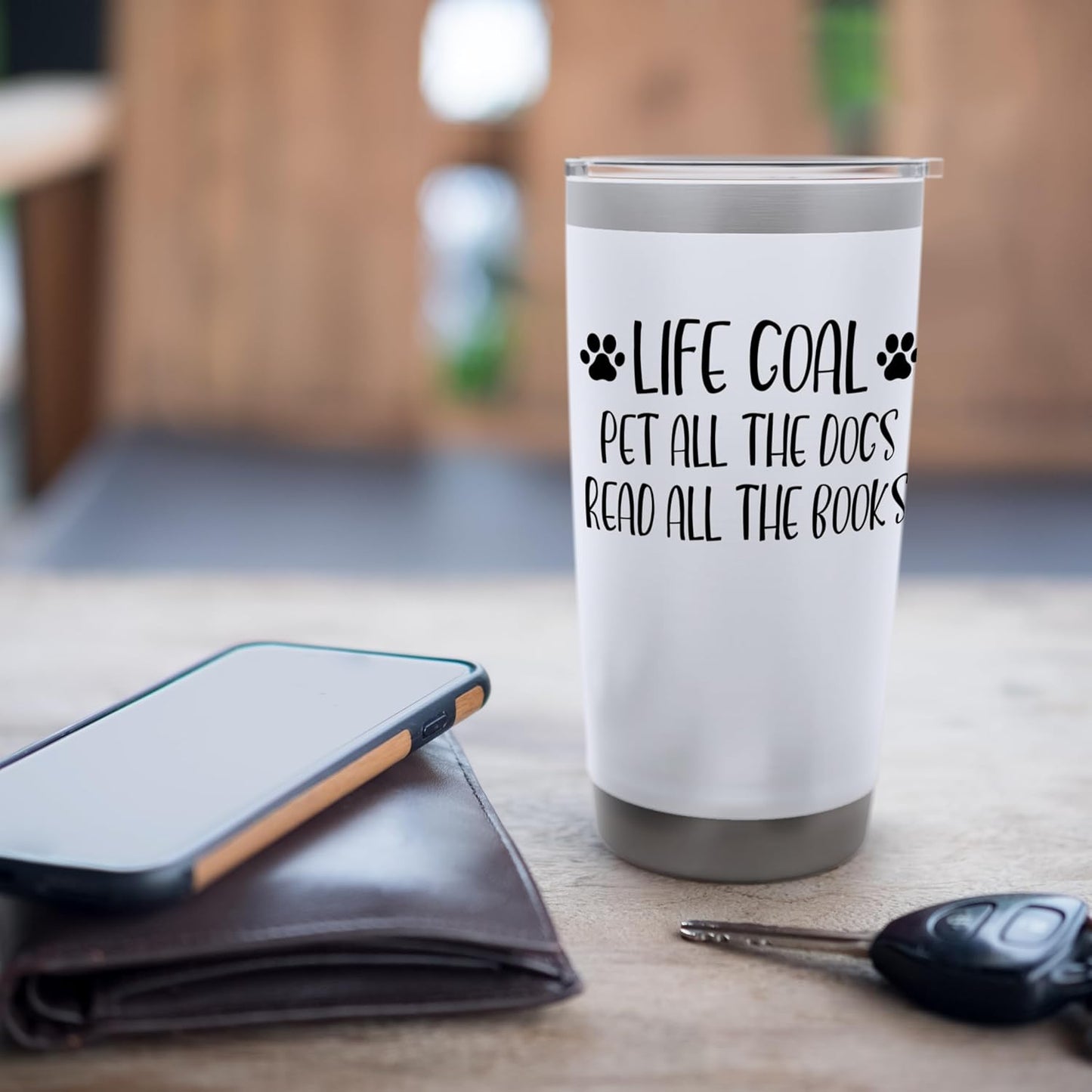 I Just Want to Drink Coffee & Pet My Dogs Life Goal Pet Dogs Stainless Steel Insulated Tumbler