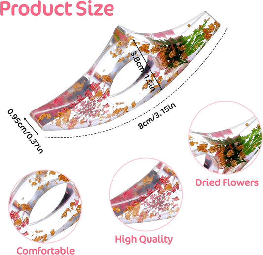 4PCS Flower Resin Bookmarks for Women Dried Flower Book Thumb Page Holder Bookmarks with Tassel Book Reading Accessories Gifts for Reading Lovers, Literary, Students, Teachers