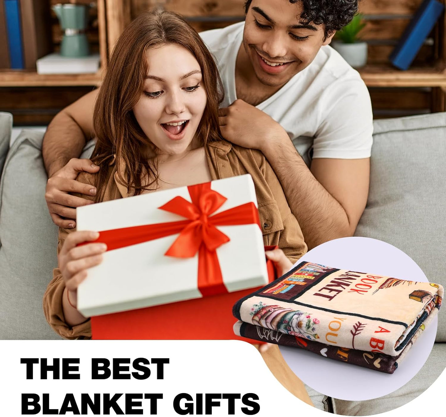 Book Lovers Gifts Blanket, Book Reading Throw Blanket, Librarian Bookish Books Club Gift for Women Readers Bookworms Birthday Graduation Present Ideas Soft Flannel Blankets 50'' x 60''