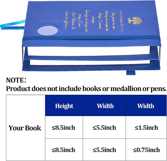Premium Double AA Big Book Cover,PU Leather Book Cover with Coin Holder,Perfect for AA Big Book and 12 Steps & 12 Traditions
