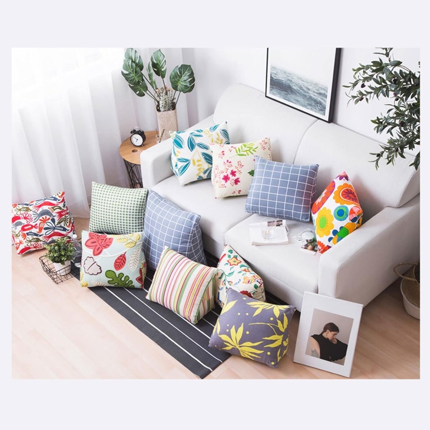 Sofa Back Cushion Lumbar Support Pillow for Office Chair Back Support Pillow for Car Reading Pillow Bed Wedge Backrest Lounge Cushion for Living Room Travel (Color : B, Size : 45 x 25 x 50 cm)