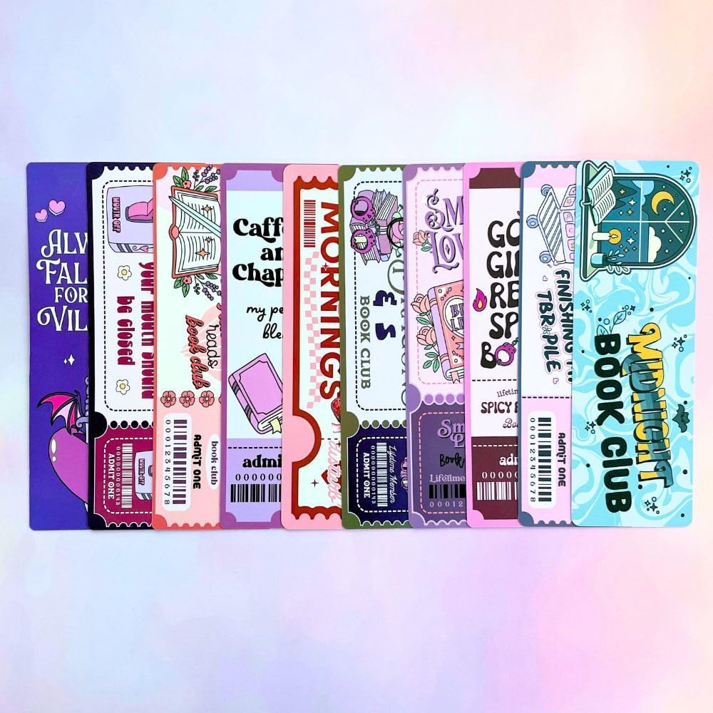 Book Club Bookmarks 30PC Bulk Set - Cute & Cool Bookmarks for Women Fun Markers for Reading Stylish Accessories, Funny & Girly Bookish Items Perfect for Teachers, Book Lovers and Readers