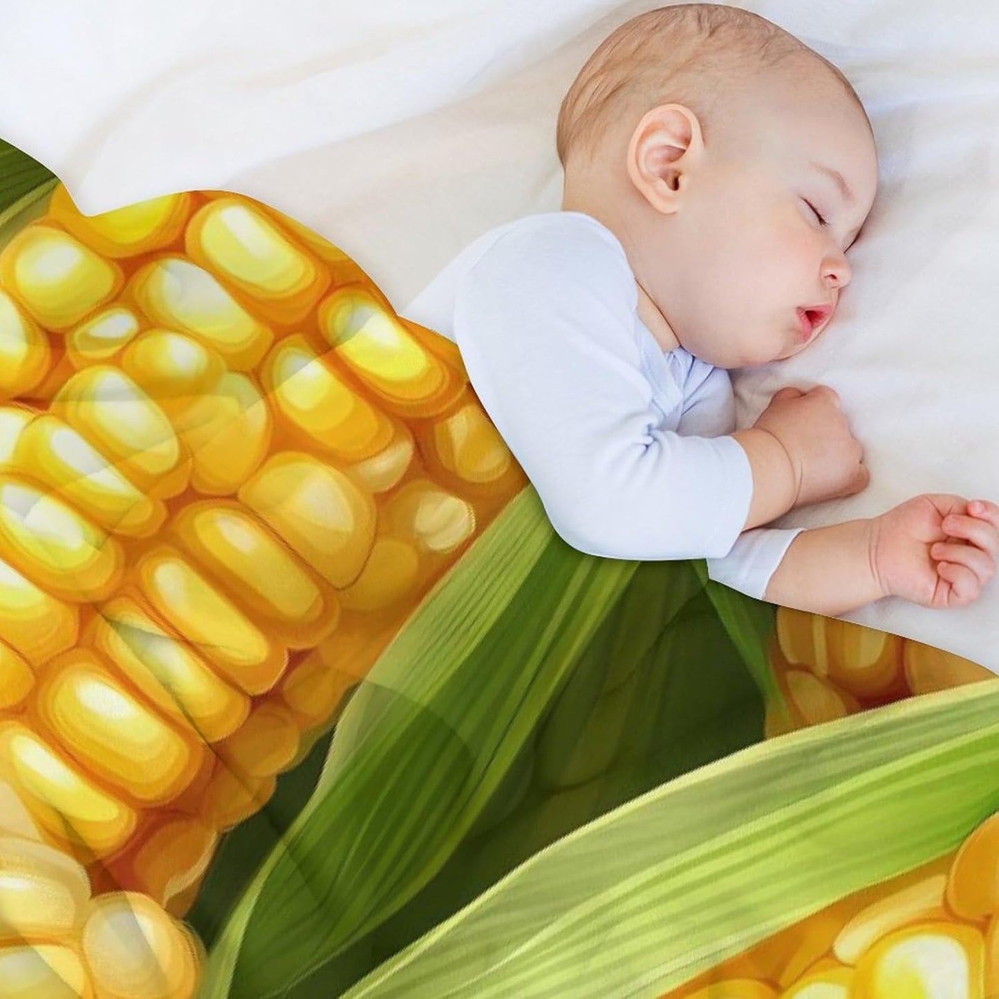 Food Corn Throw Blanket for Couch Bed Plush Cozy Fuzzy Flannel Blanket for All Season 55"x70"