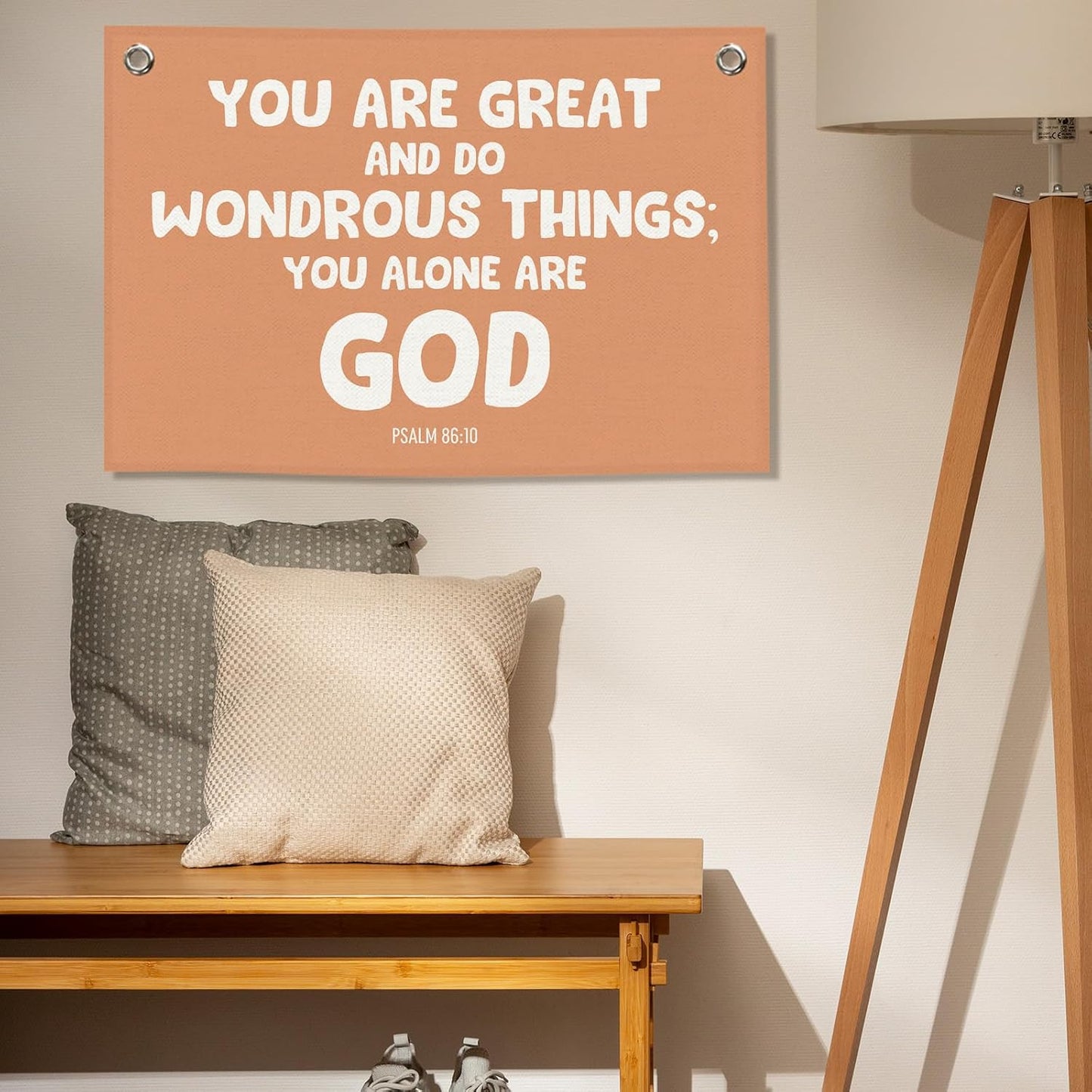 Christian Kids Banner Canvas, Scripture You Alone Are God Toddler Room Decor, Positive Bible Verse Hanging Flag Sign, Nursery Boho Wall Tapestry Art for Playroom Bedroom Classroom 20x30in