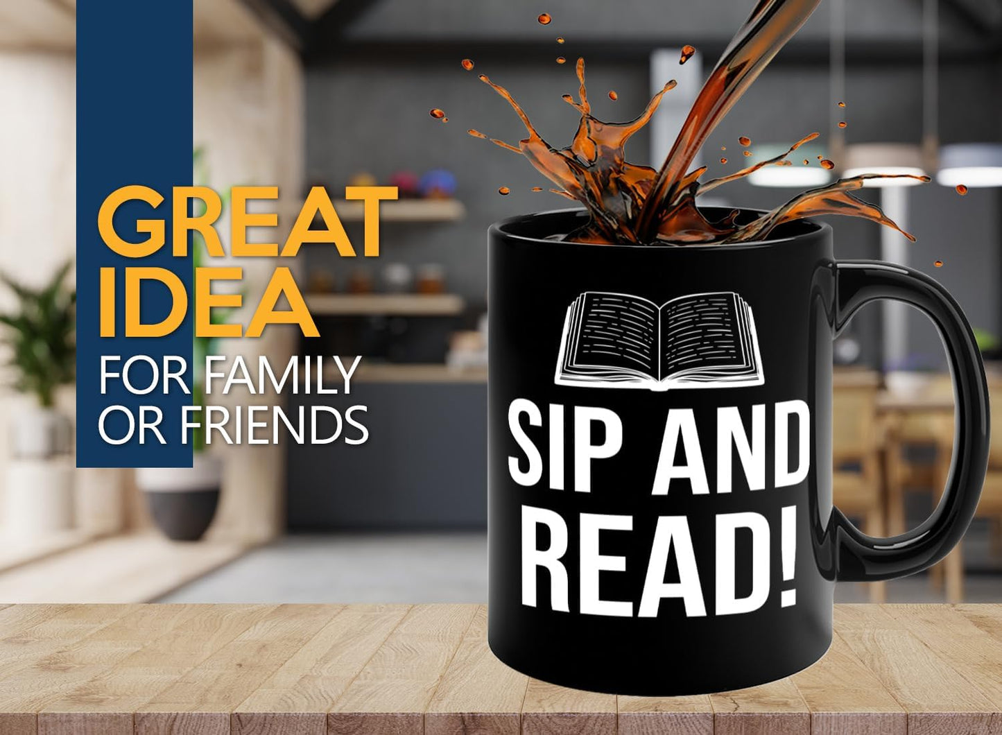 Book Lover Coffee Mug 11oz Black -Sip and Read - Bookworm Literature Library Book Lover Reader Booked Editor Intellectual Studious