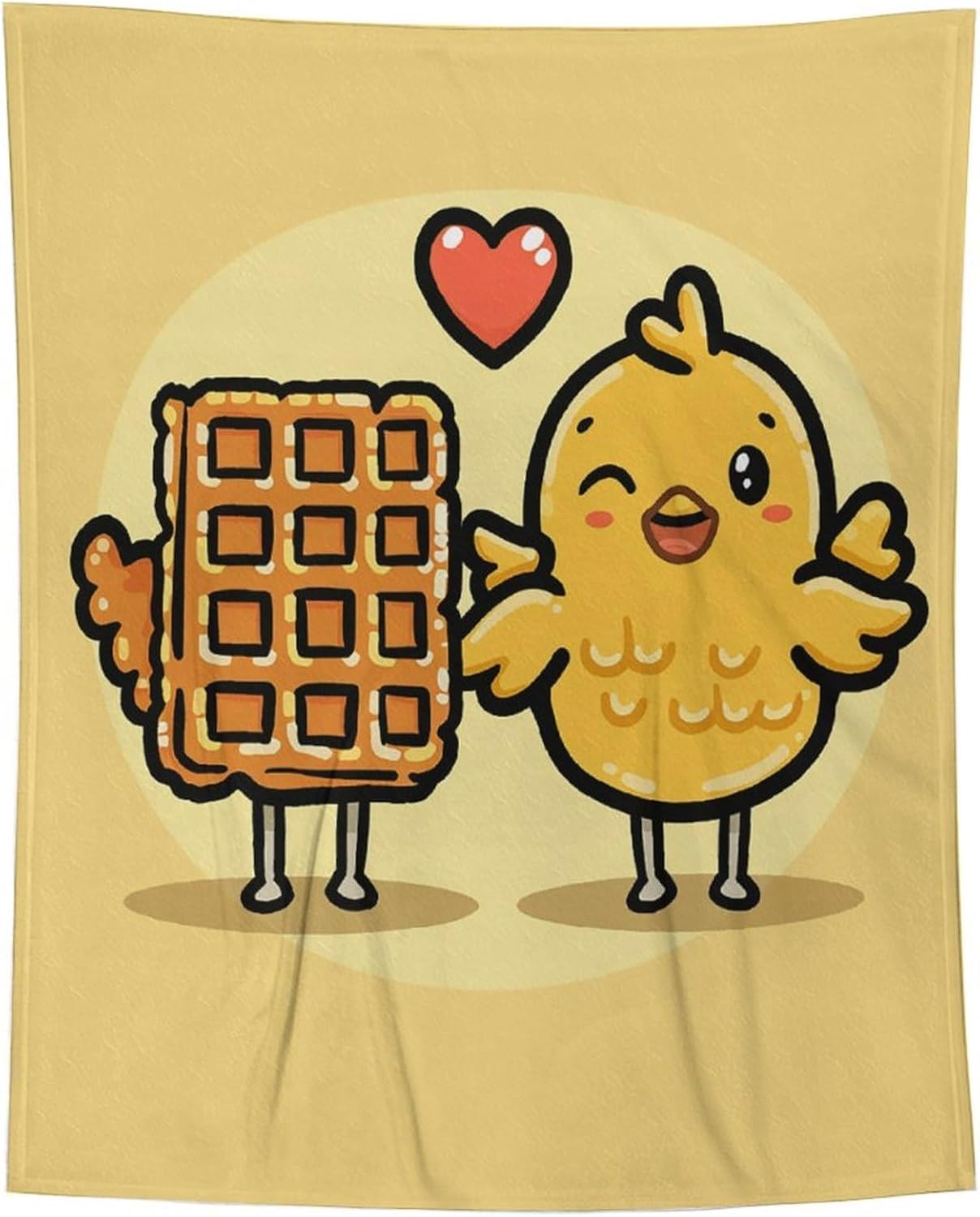 Flannel Fleece Throw Blanket 50x60 Warm Cozy Pet Blanket Winter Reversible Decorative Waffles and Chicken Bedtime Blankets for Couch Bed Sofa Living Room Bedroom Travel Camping Companion