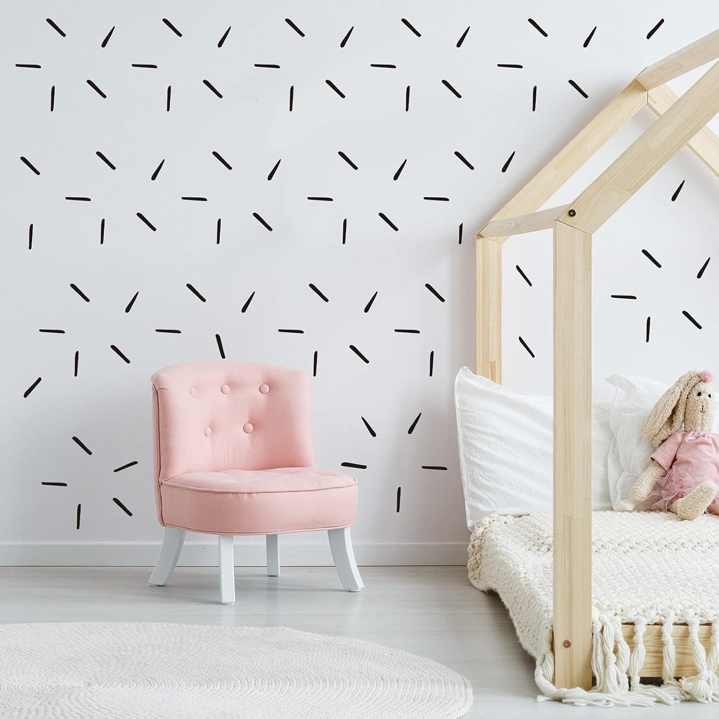 240 Pcs Modern Boho Wall Decals - Abstract Art Decor Black Line Stickers - Removable Peel and Stick for Nursery Room Farmhouse Decor