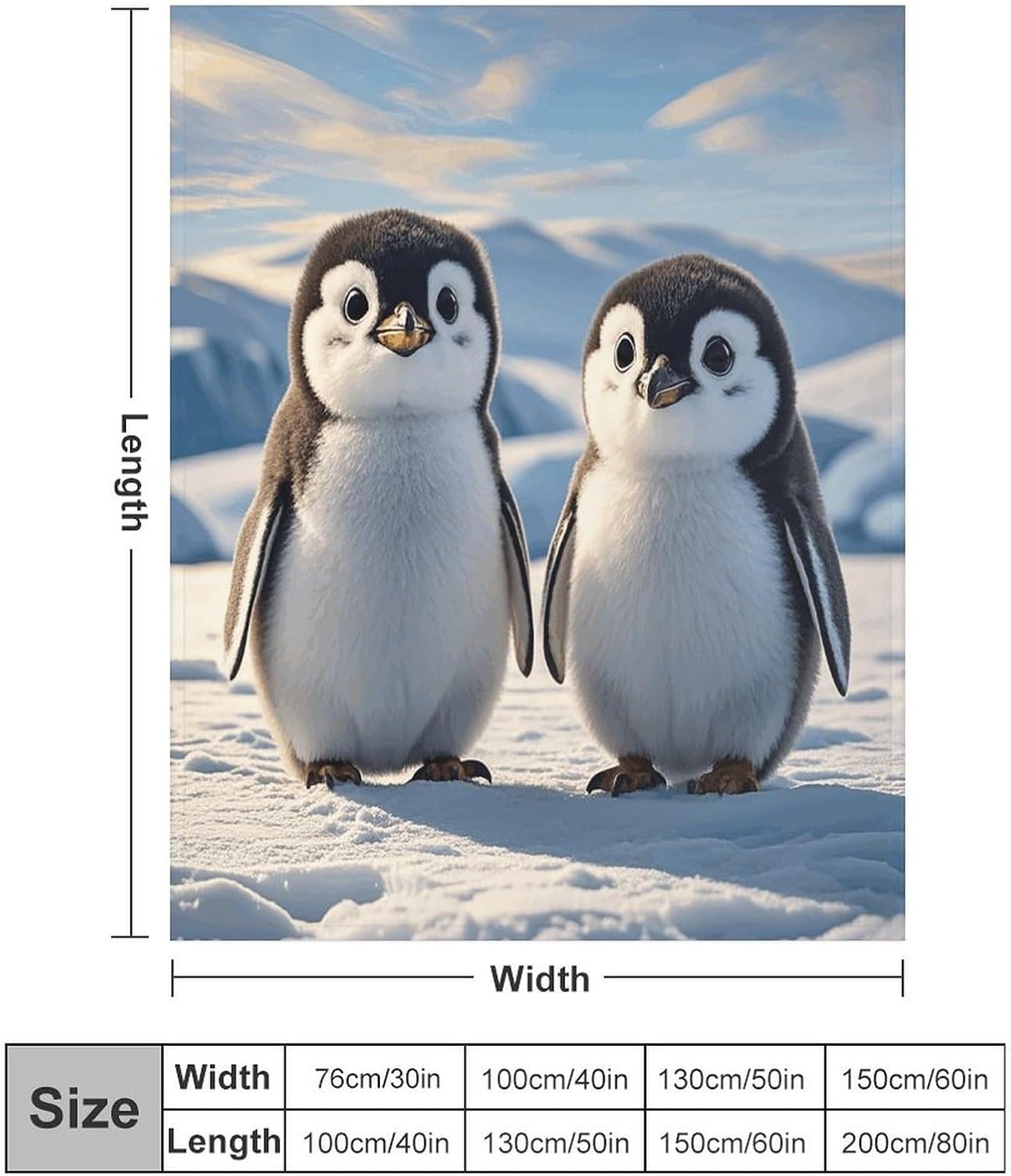 Cute Penguins Blanket Super Soft Lightweight Throw Blanket Cute Cozy Warm Bed Blanket Decorative Fuzzy Blanket All-Season Home Decor Gift for Sofa Couch Living Room 60"*80"（150 * 200cm）