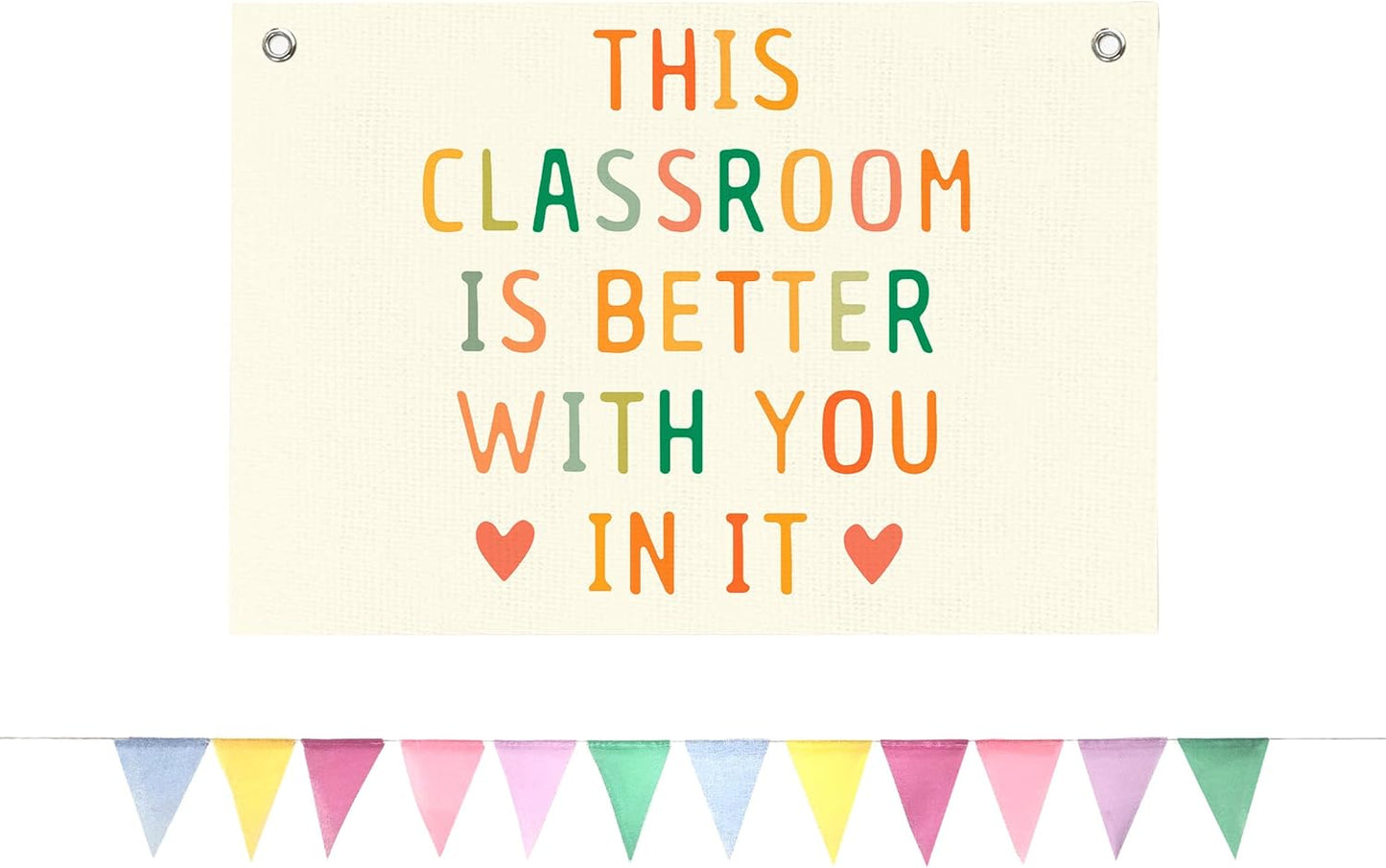 Boho Classroom Decor for Teacher, Welcome Sign Wall Banner, Cute Neutral Classroom Must Haves Wall Hanging Art, Positive Motivational Posters for Teachers, Nursery Playroom Preschool 30x20In