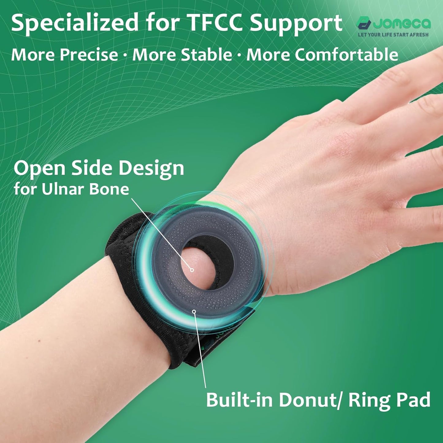 Wrist Brace for TFCC Tears Built-in Ring Pad for Ulnar Sided Wrist Pain, DRUJ Instability, Support Repetitive Wrist Use Injury, Fit Right & Left Hand (S/M)