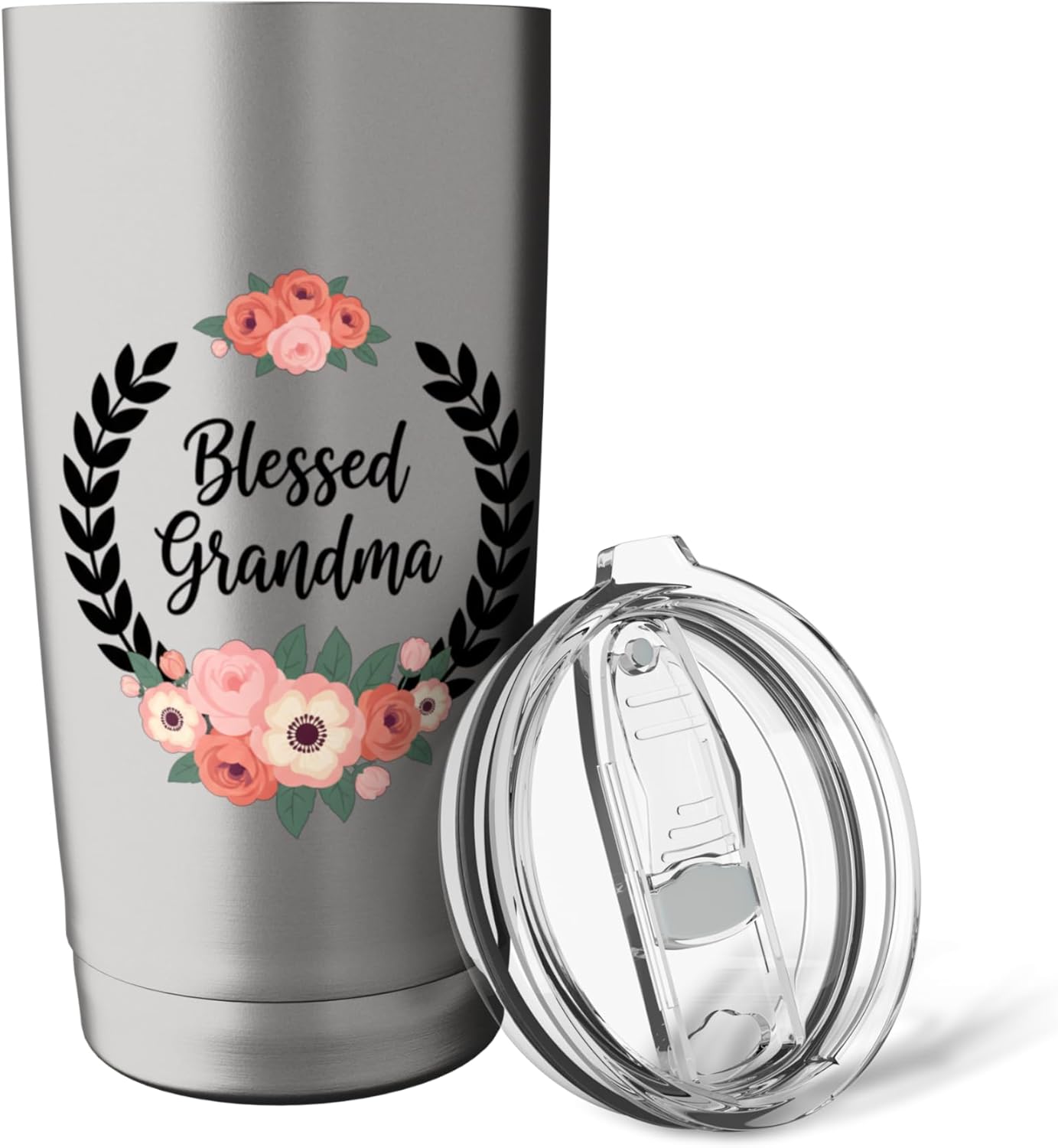 Blessed Grandma Floral Rose Christian Grandma For Women Stainless Steel Insulated Tumbler