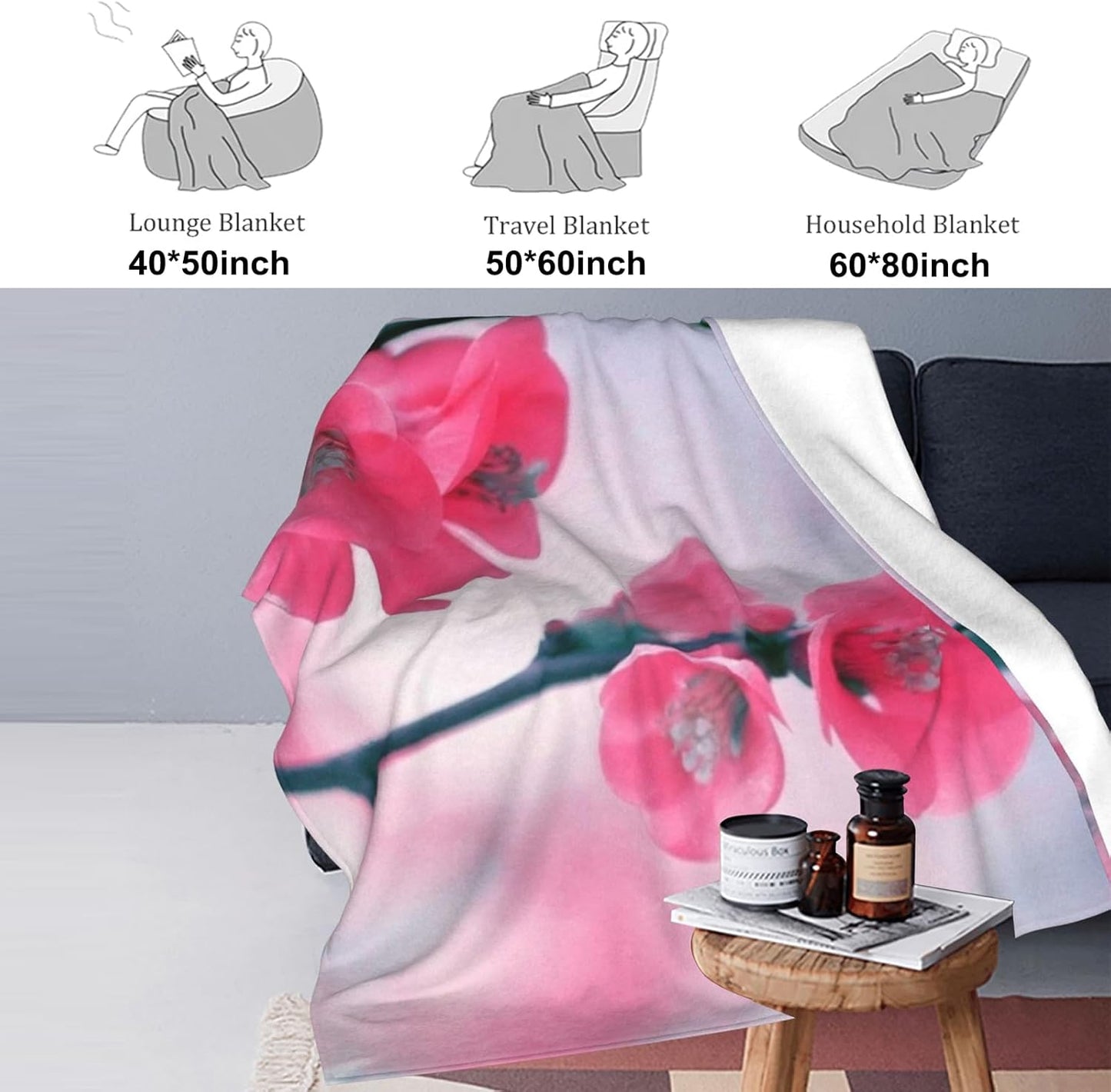 Aesthetic Undersea Dolphin Flannel Blanket - Ultra Cozy, Lightweight Plush Throw for Couch, Bed, Travel, and Office - Warm, Adorable Animal Design Blanket, Ideal Gift for Adults - 50×60 inches