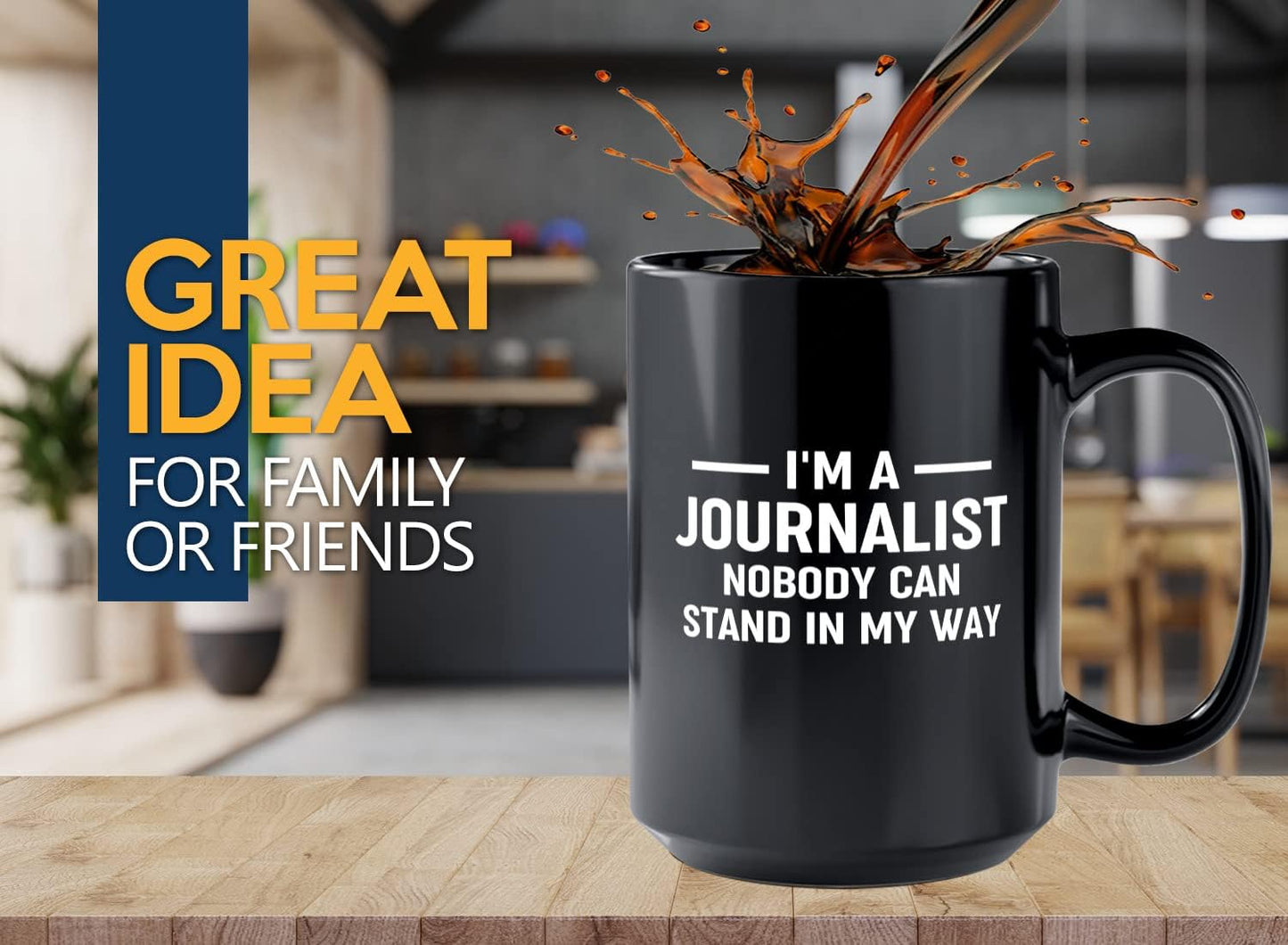 Journalist Coffee Mug 15oz Black -Stand in My Way - Reading Lover Book Club Gift Author Appreciation Writer Journalism Novelist Scriptwriter