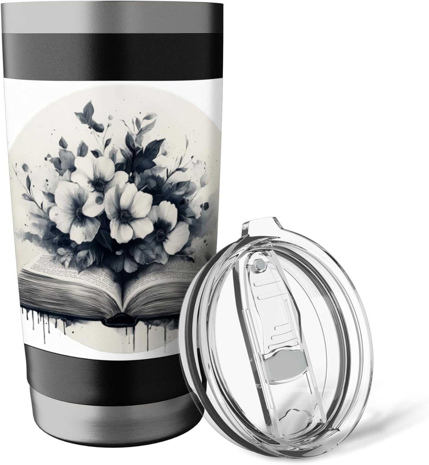 Book Reading Flower Lover Bookworm Tropical Garden Stainless Steel Insulated Tumbler