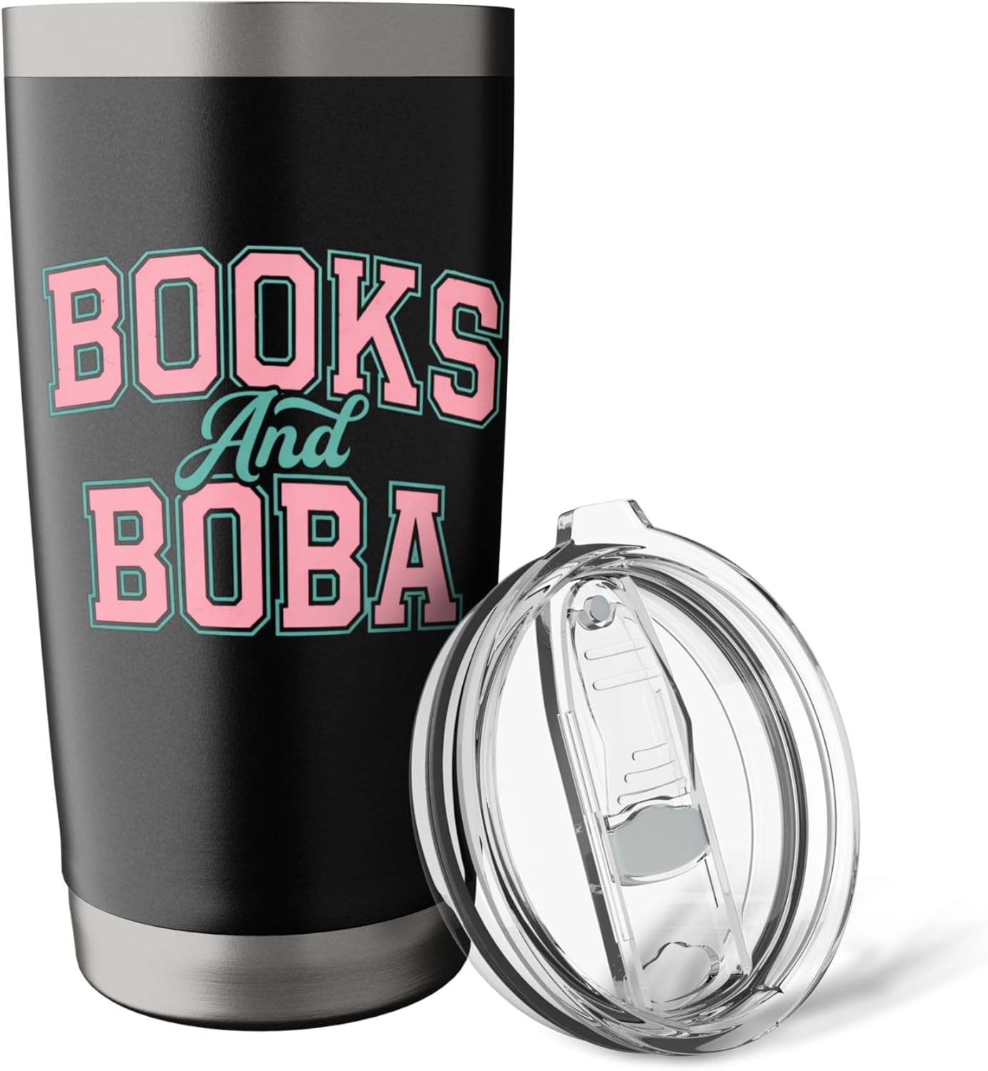 Books And Boba Design Cozy Reading Aesthetic Book Lover Boba Stainless Steel Insulated Tumbler