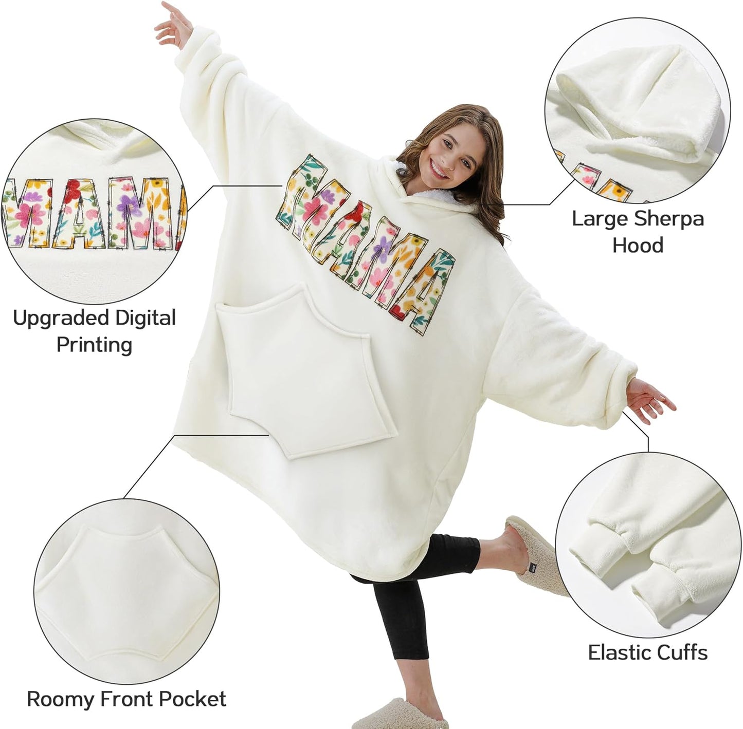 Book Lovers Gifts, Bookish Gifts for Women, Wearable Blanket Hoodie Bookworm Gifts for Reading Lover Librarian Book Nerd Birthday Graduation Mothers Day Gift Oversized Sherpa Fleece Blanket Sweatshirt
