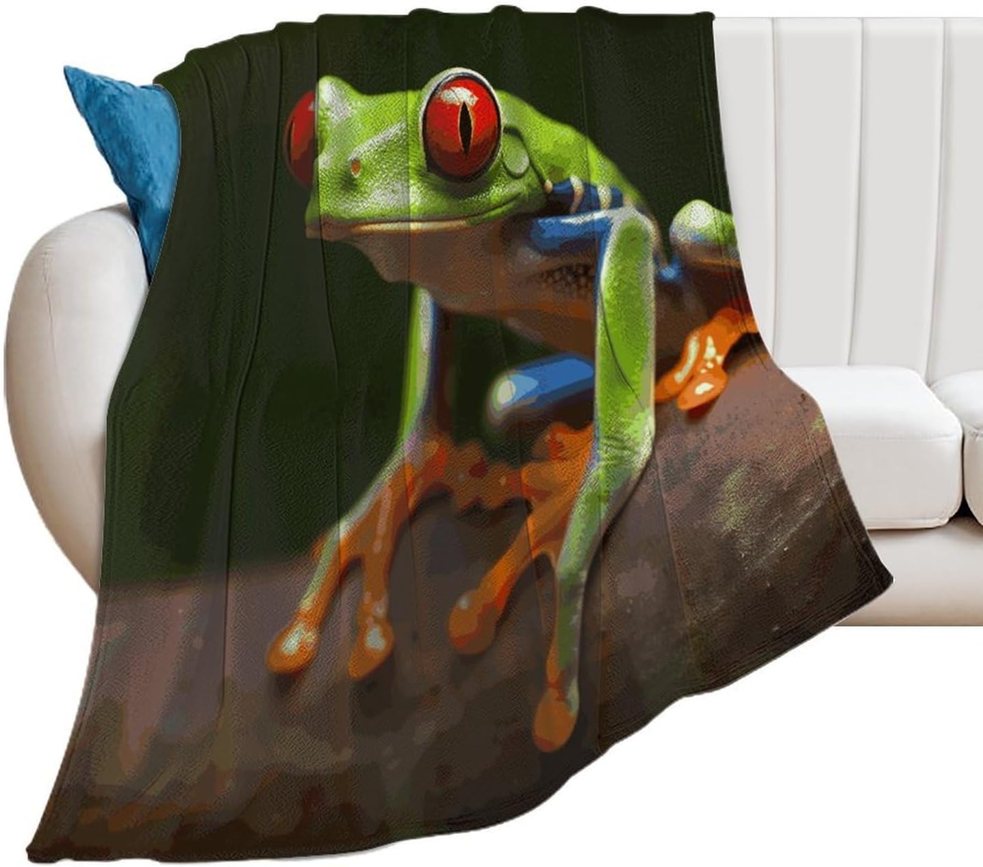 Red Eyes Tree Frogs Blanket Super Soft Lightweight Throw Blanket Cute Cozy Warm Bed Blanket Decorative Fuzzy Blanket All-Season Home Decor Gift for Sofa Couch Living Room 50"*60"（130 * 150cm）