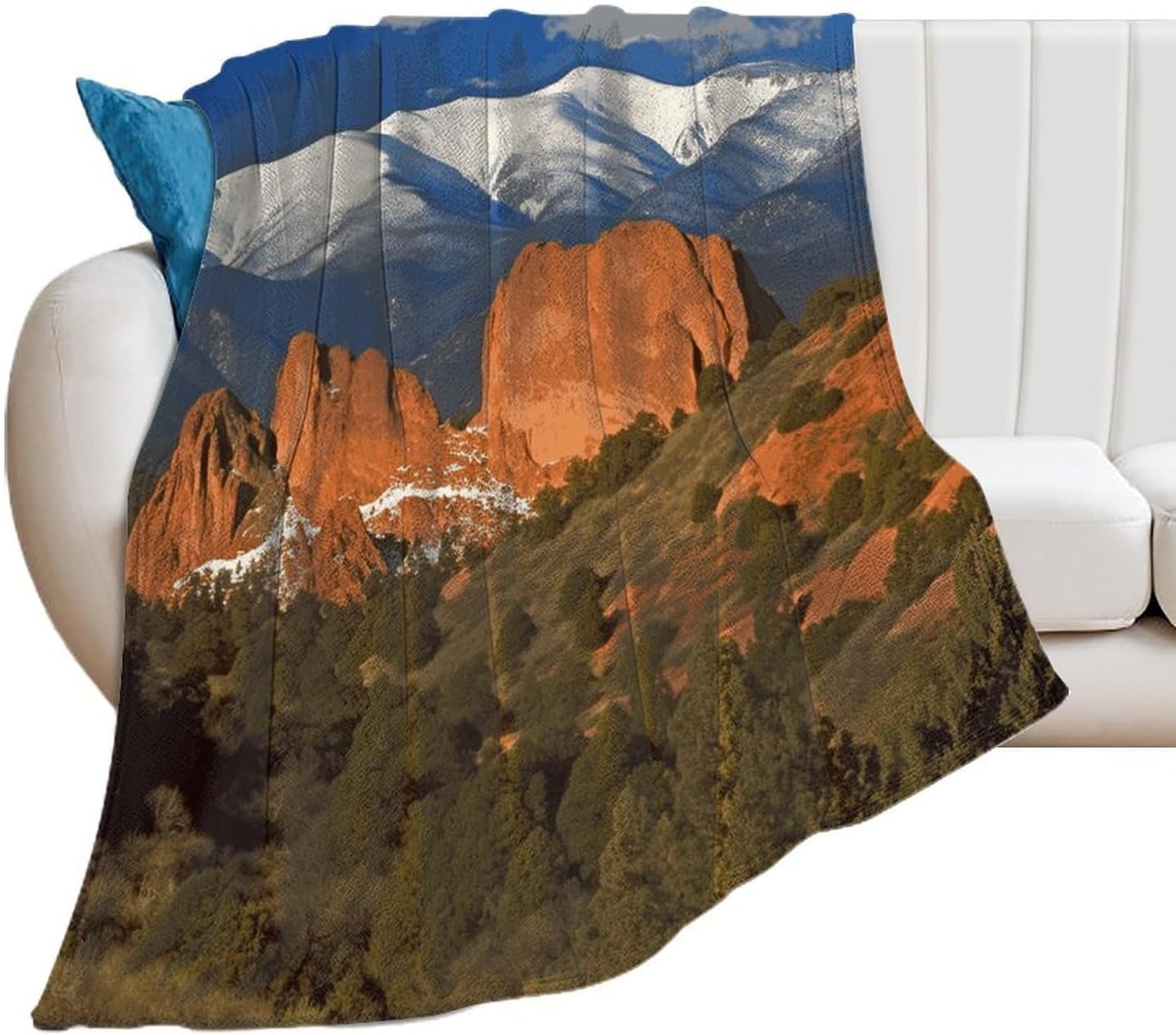 Pikes Peak Colorado Blanket Super Soft Lightweight Throw Blanket Cute Cozy Warm Bed Blanket Decorative Fuzzy Blanket All-Season Home Decor Gift for Sofa Couch Living Room 60"*80"（150 * 200cm）