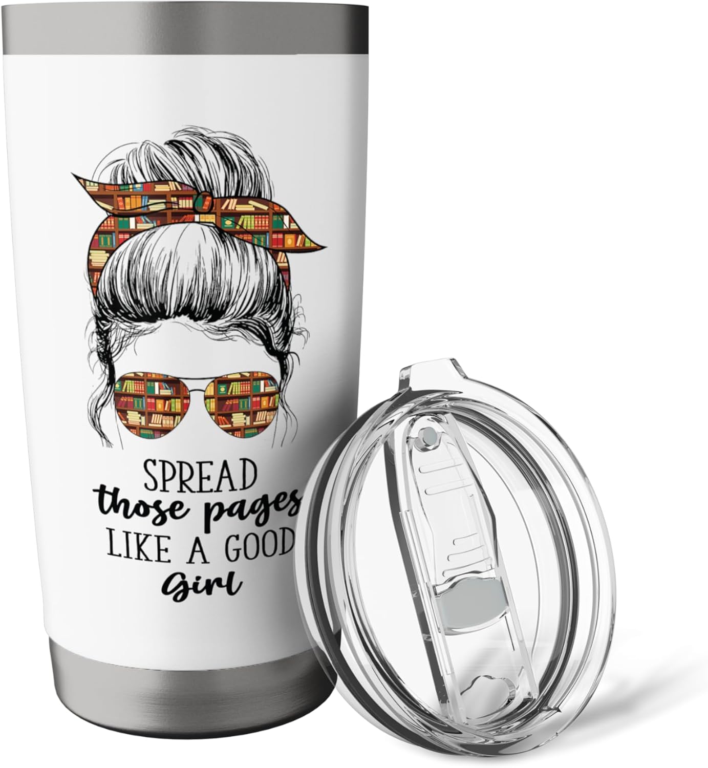 Spread Those Pages Like a Good Girl Funny Booklover Stainless Steel Insulated Tumbler
