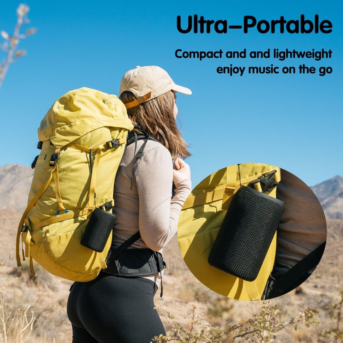 MusiBaby M68 Portable Bluetooth Speaker – Wireless Waterproof Sound for Home and Outdoor Use – Deep Bass, Dual Pairing, 24H Playtime, Compact Design (Black)