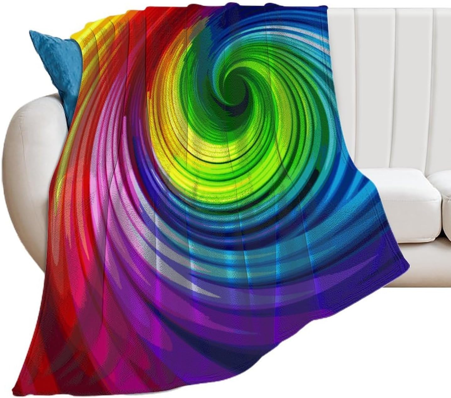 Rainbow Spiral Blanket Super Soft Lightweight Throw Blanket Cute Cozy Warm Bed Blanket Decorative Fuzzy Blanket All-Season Home Decor Gift for Sofa Couch Living Room 30"*40"（76 * 100cm）