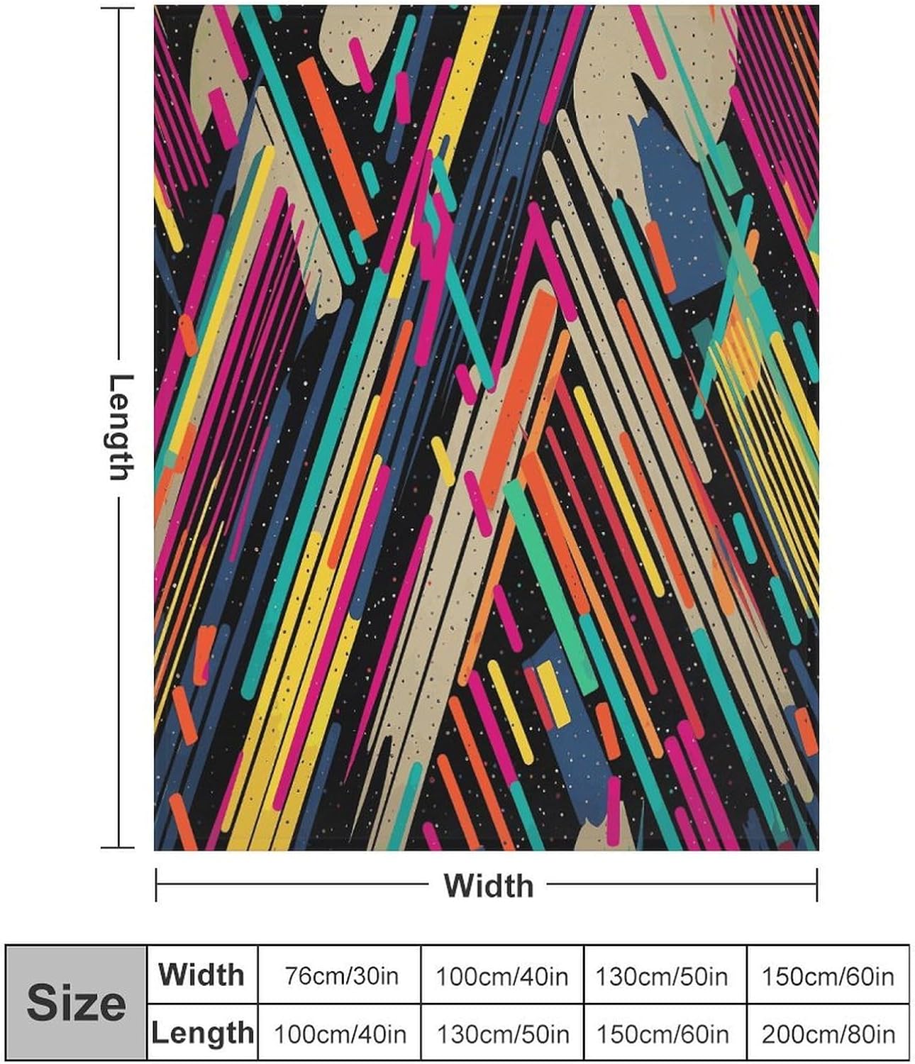 Striped Abstract Colorful Blanket Super Soft Lightweight Throw Blanket Cute Cozy Warm Bed Blanket Decorative Fuzzy Blanket All-Season Home Decor Gift for Sofa Couch Living Room 60"*80"（150 * 200cm）