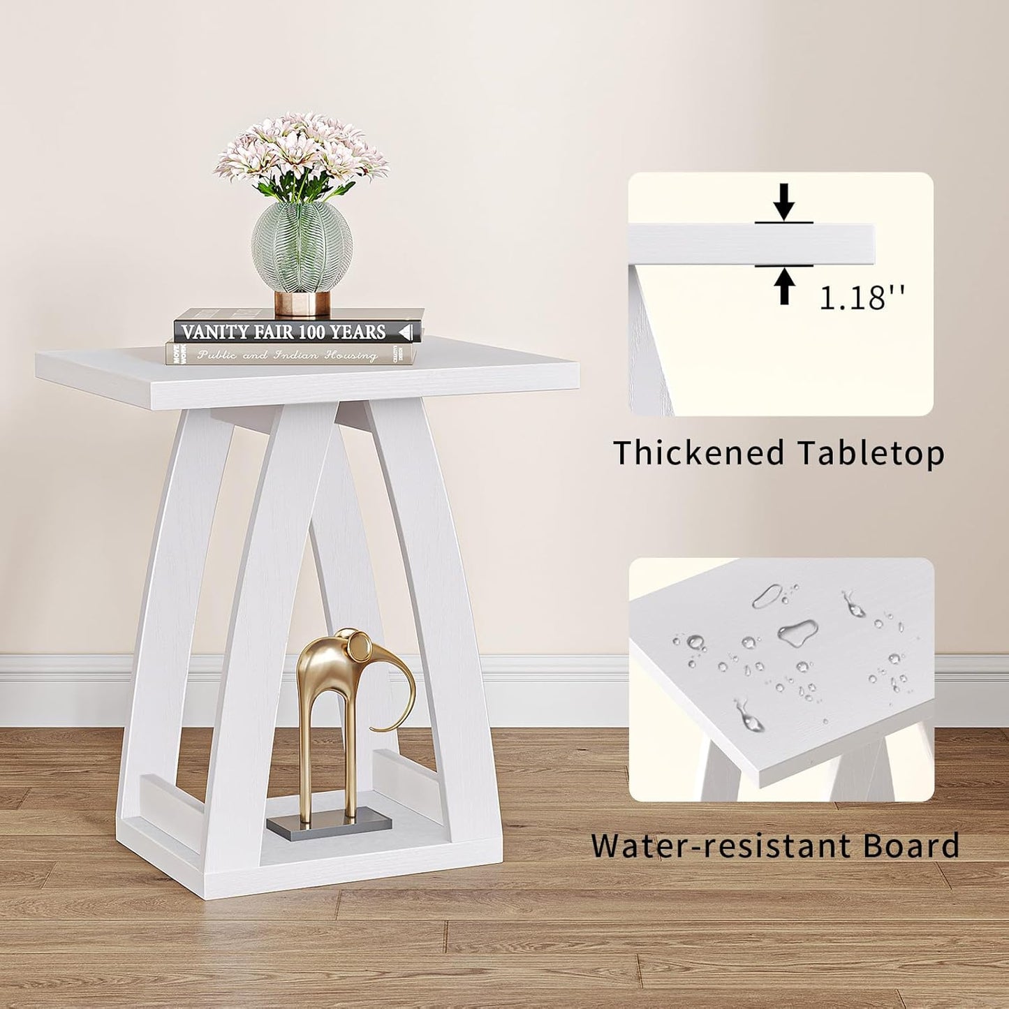 End Tables Living Room Set of 2. Side Tables Living Room. Side Table Beside Sofa. Modern End Table for Home. White End Tables Set of 2