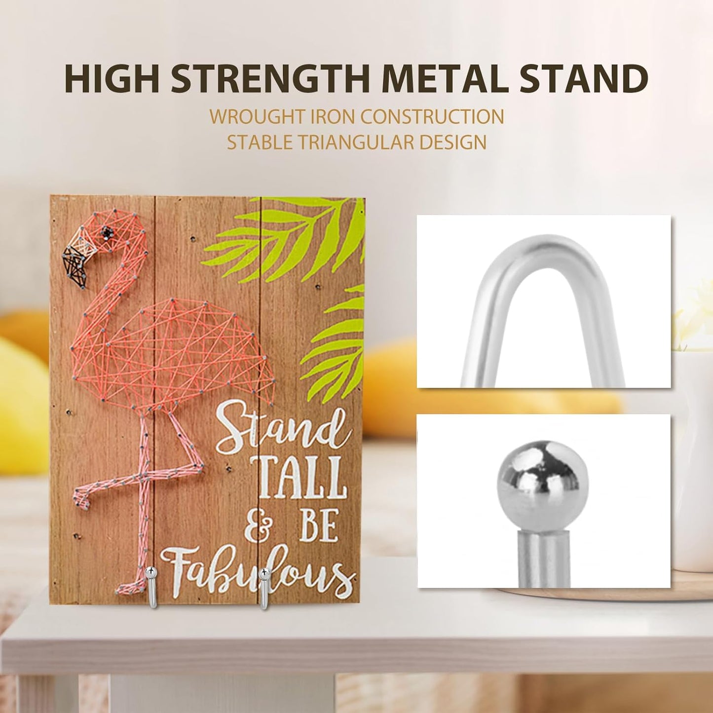 LIONWEI LIONWELI Plate Stands for Display - 6 Inch Metal Easels 4 Pack - Sturdy Tabletop Holders for Decorative Plates, Picture Frames, Books, Tablets, Vinyl Records & More - Silver