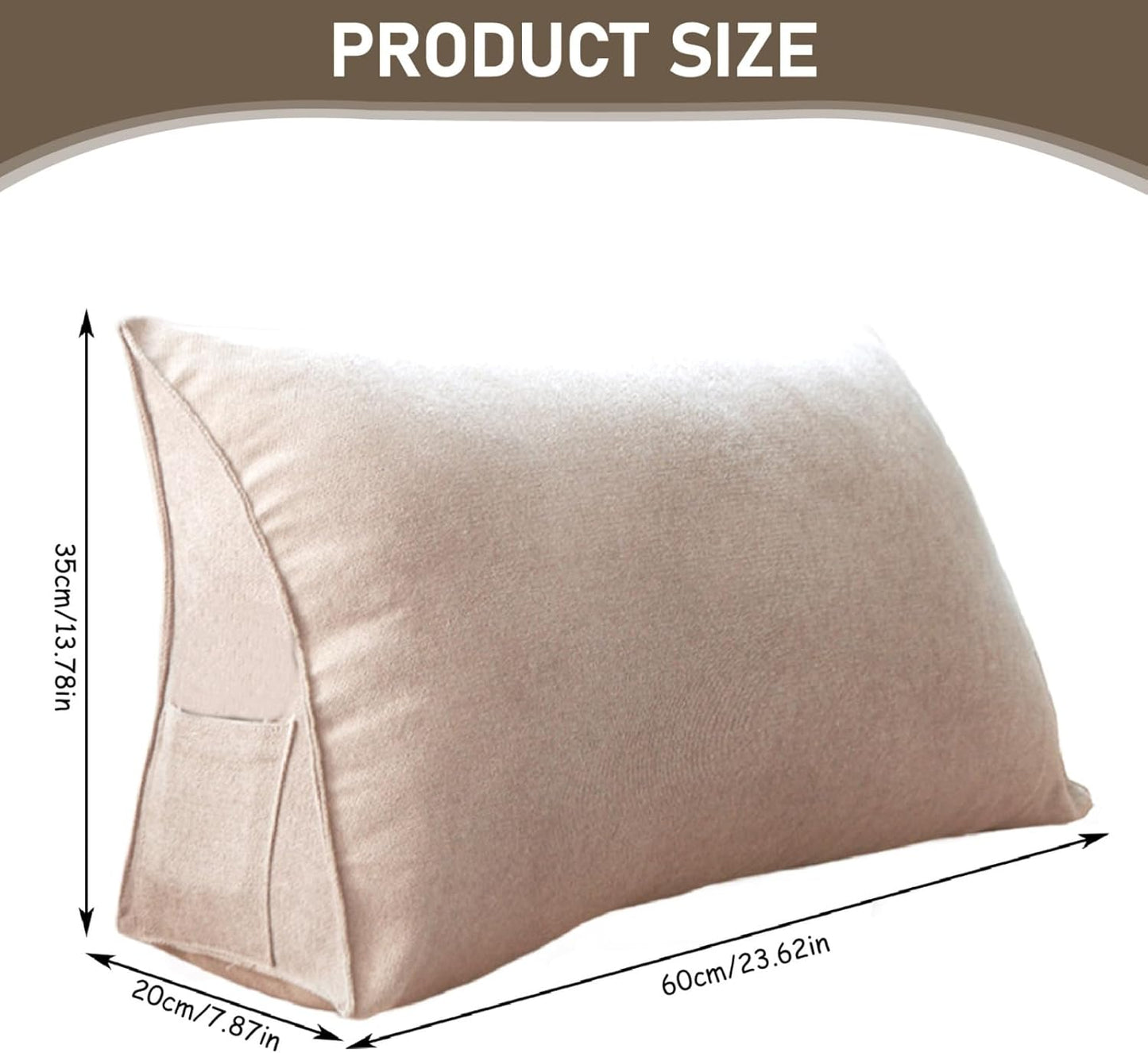 Wedge Pillow Support Cushion for Bed Headboard Sofa Back Positioning Support Pillow Soft Reading Wedge Headboard with