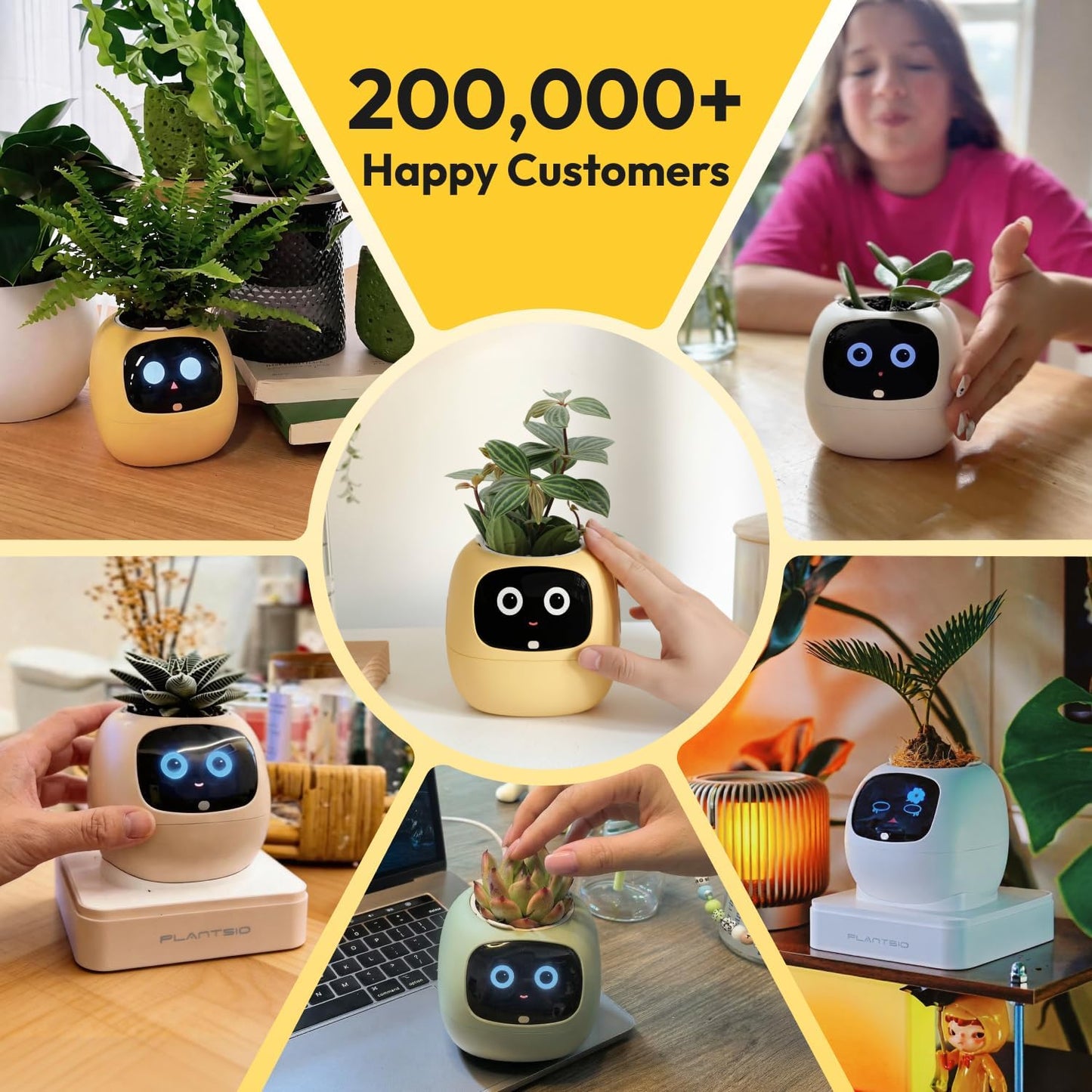 Ivy Interactive AI Desk Companion, Smart Plant Pet with 100+ Expressions, Cute Indoor Planter for Office Decor, Unique Gift for Plant Lovers & Coworkers(Violet)