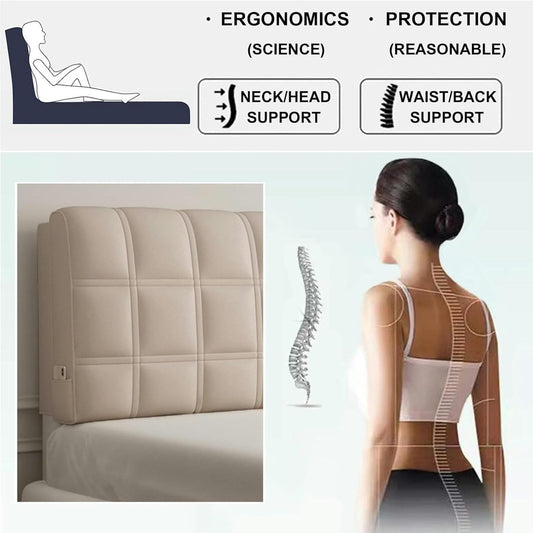 AMNOOL Headboard Cushions Rectangle Wall Mounted Headboard Reading Body Pillow Large Backrest Day Bed Bunk Bed Bedroom Pillowboard Neck Waist Support Bolster