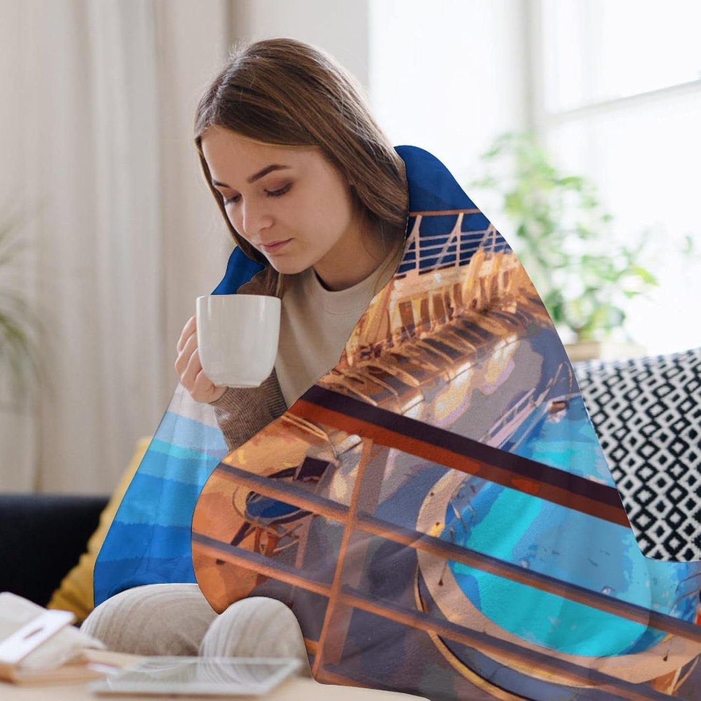 Pool Party Cruise Ship Blanket Super Soft Lightweight Throw Blanket Cute Cozy Warm Bed Blanket Decorative Fuzzy Blanket All-Season Home Decor Gift for Sofa Couch Living Room 60"*80"（150 * 200cm）