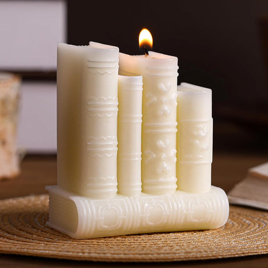Nuanchu Book Frame Candle Book Lovers Gifts Lavender Soy Reading Candles for Reading Gifts Readers Bookworms Women Librarians Presents Birthday Home Decor(White)